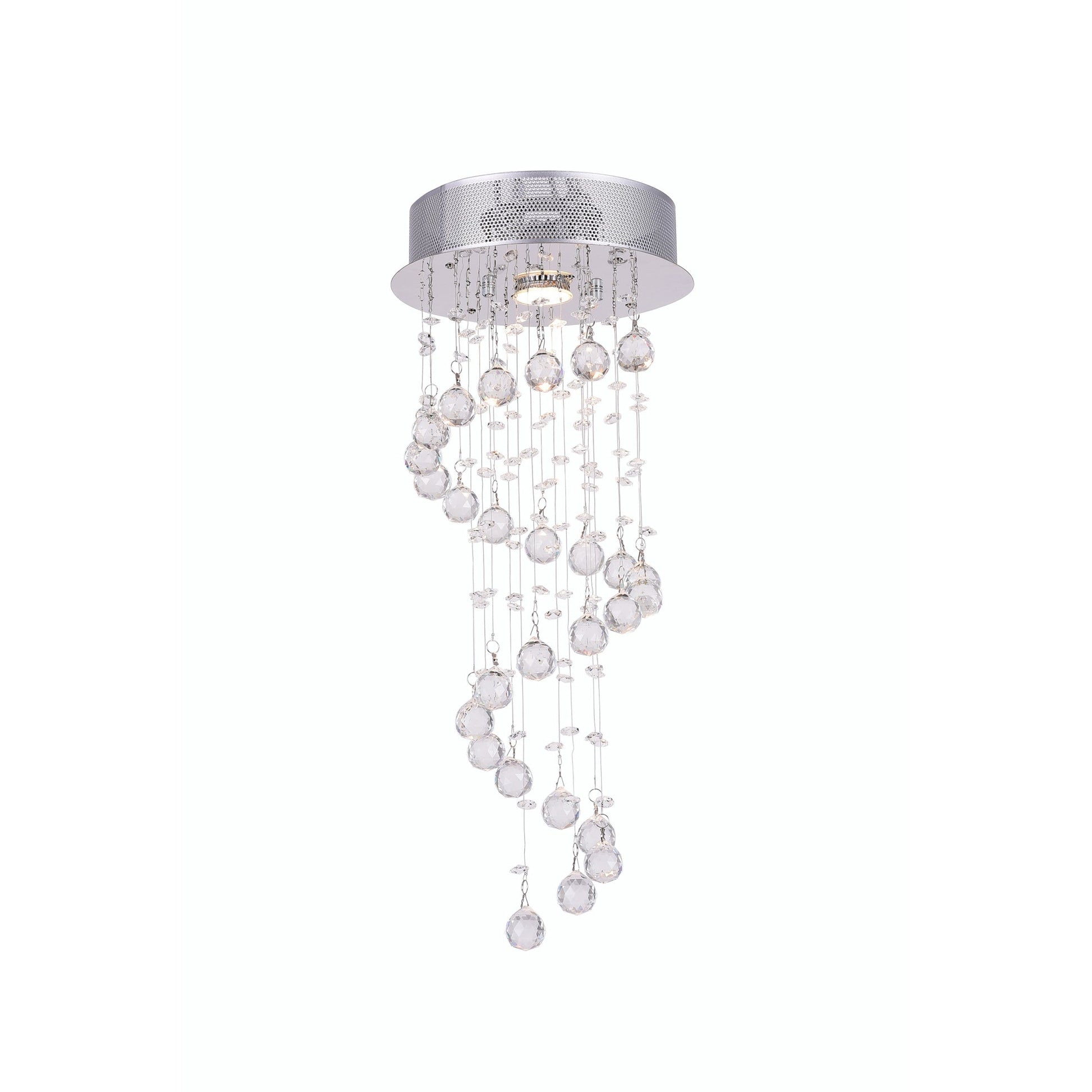 Spiral 1 Light Chrome Chandelier
