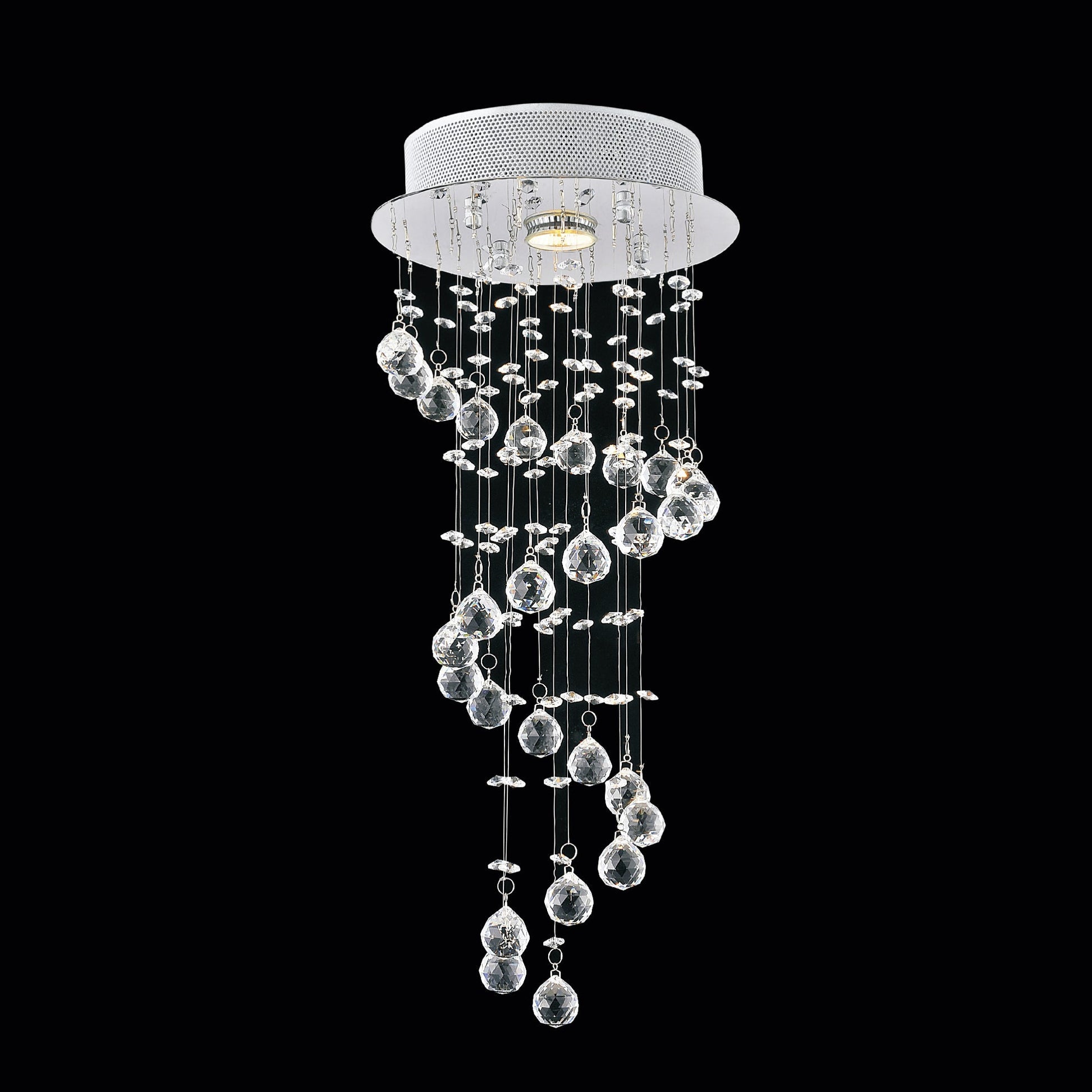 Spiral 1 Light Chrome Chandelier