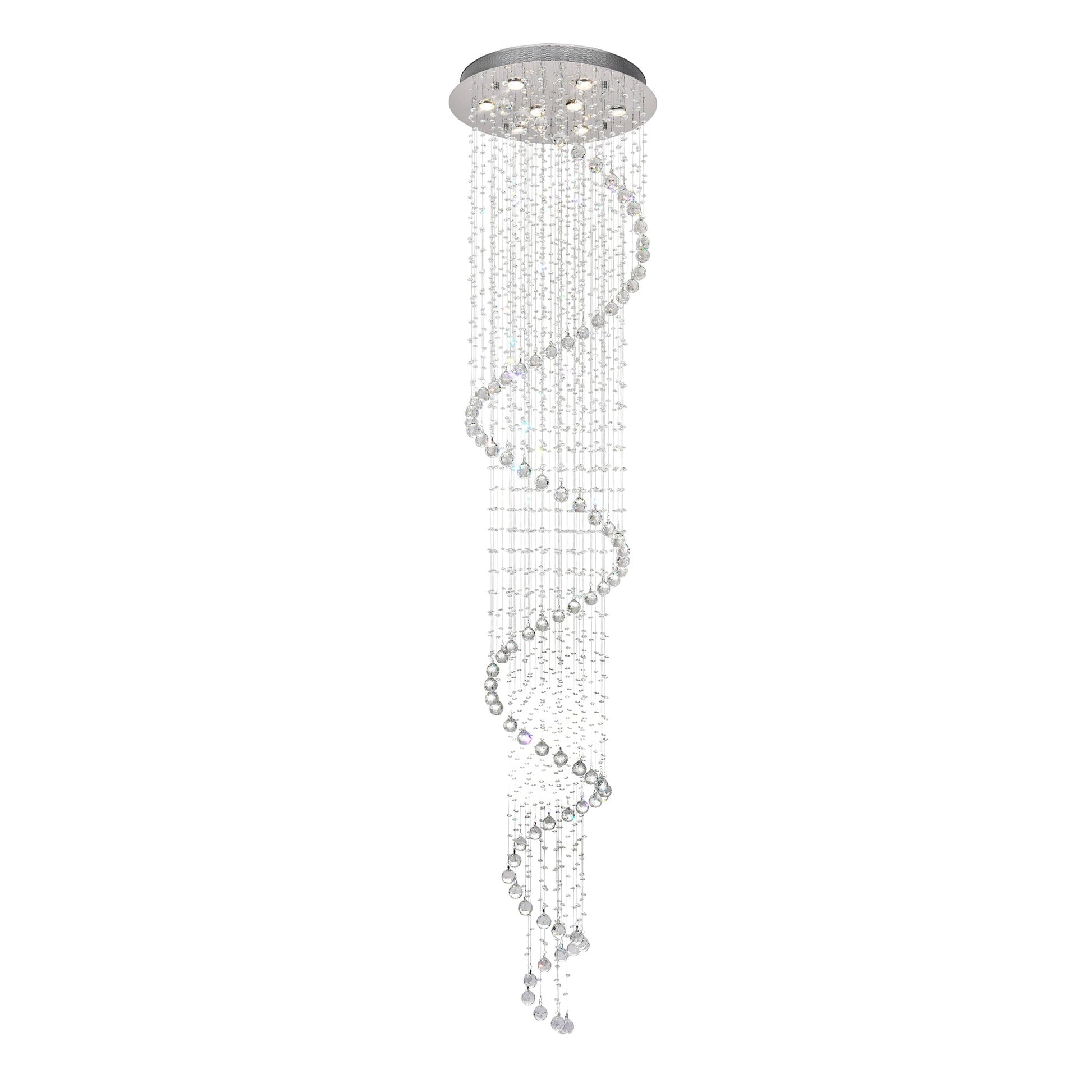 Spiral 8 Light Chrome Chandelier