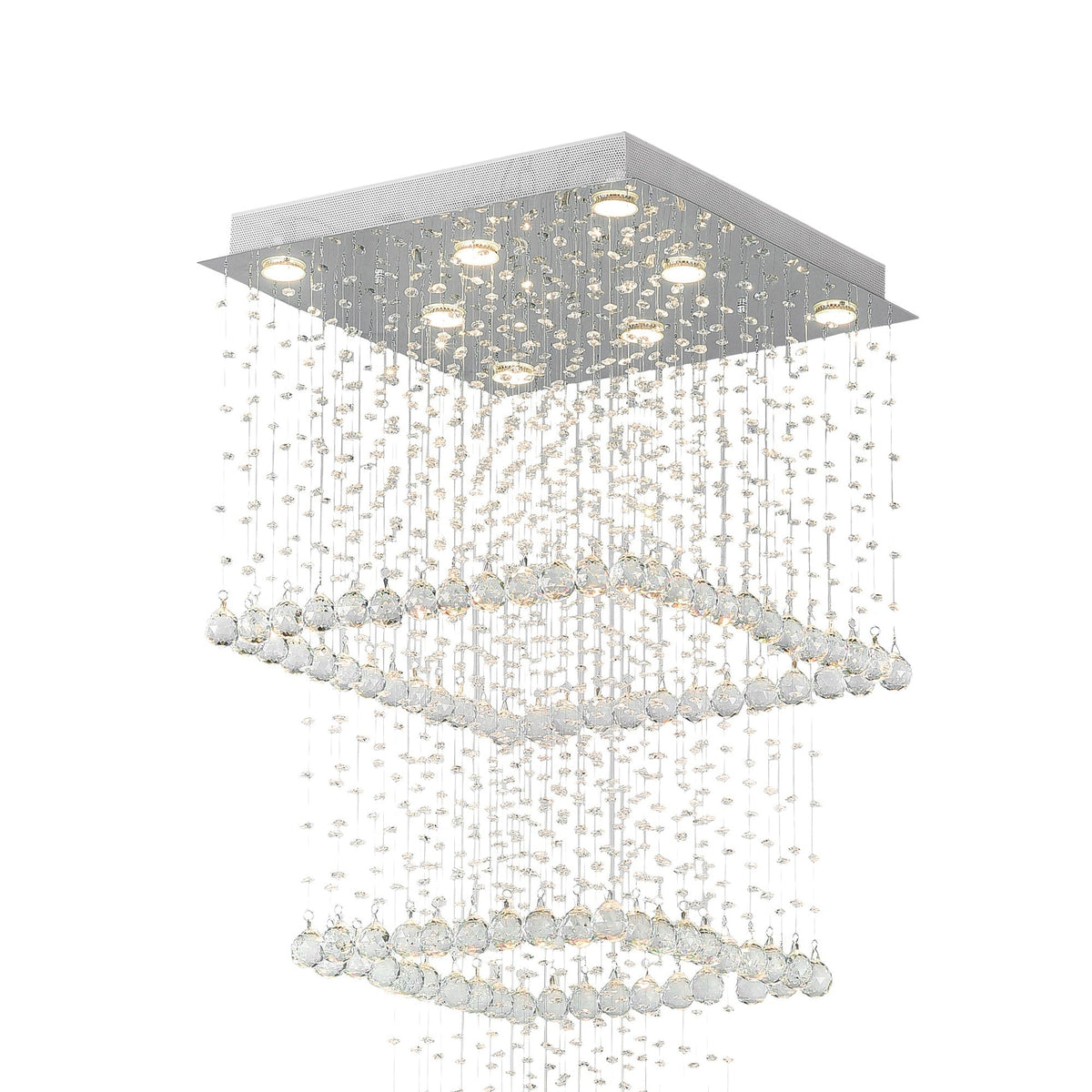 Square 8 Light Chrome Chandelier