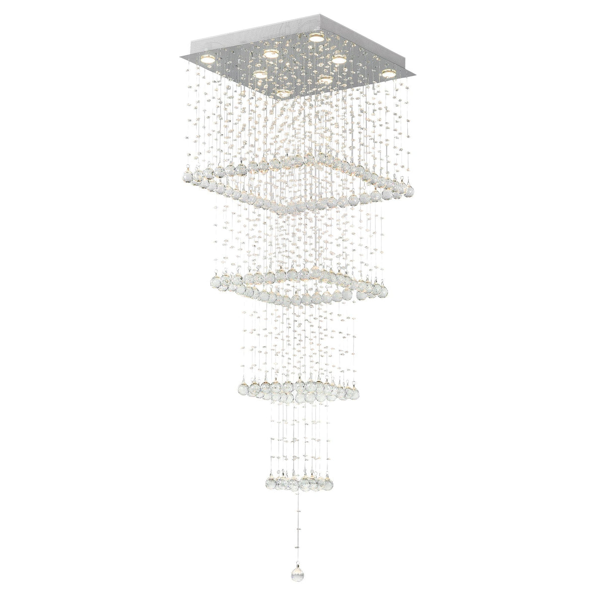 Square 8 Light Chrome Chandelier