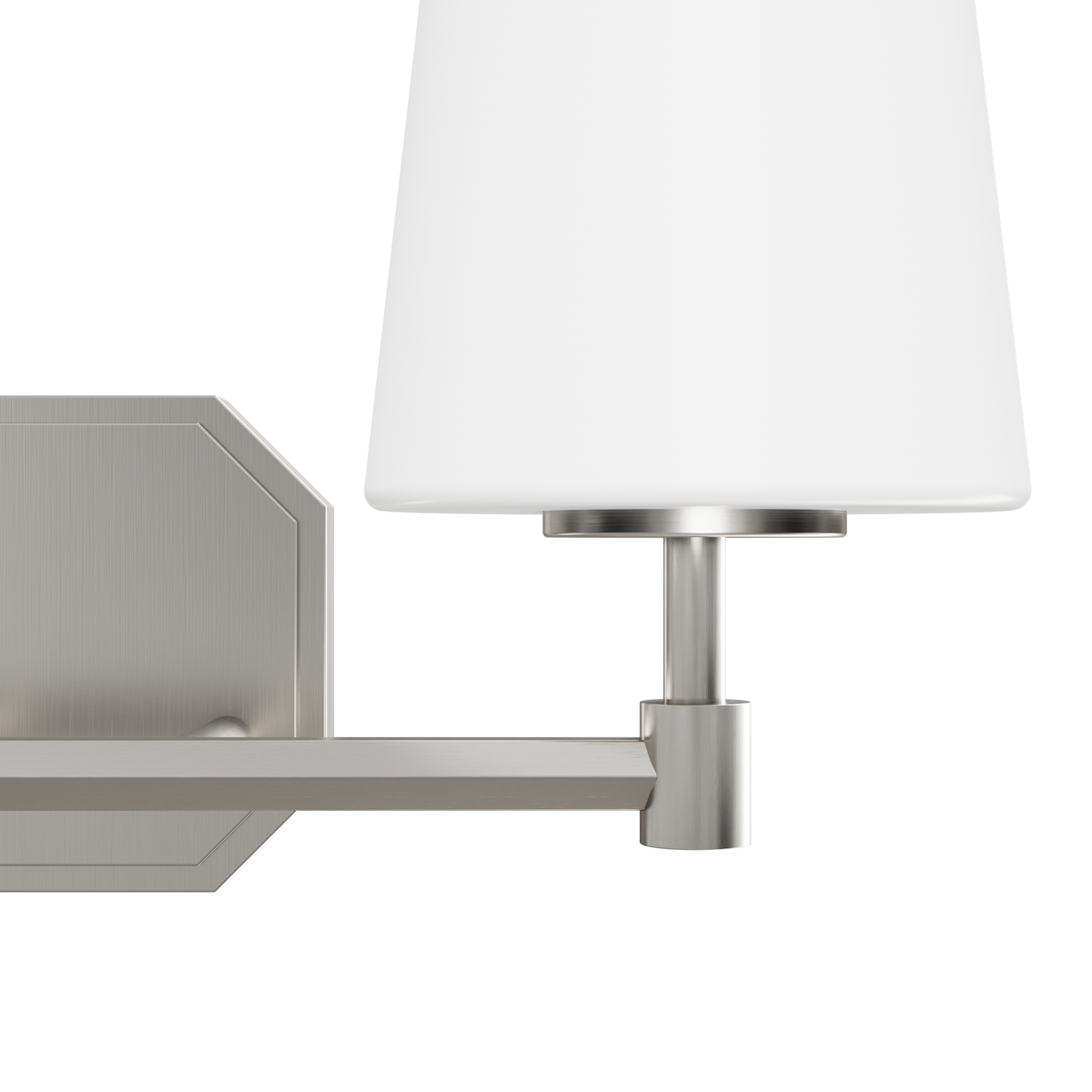 Nolita 16-inch 2-light Brushed Nickel Vanity Light with Cased White Glass