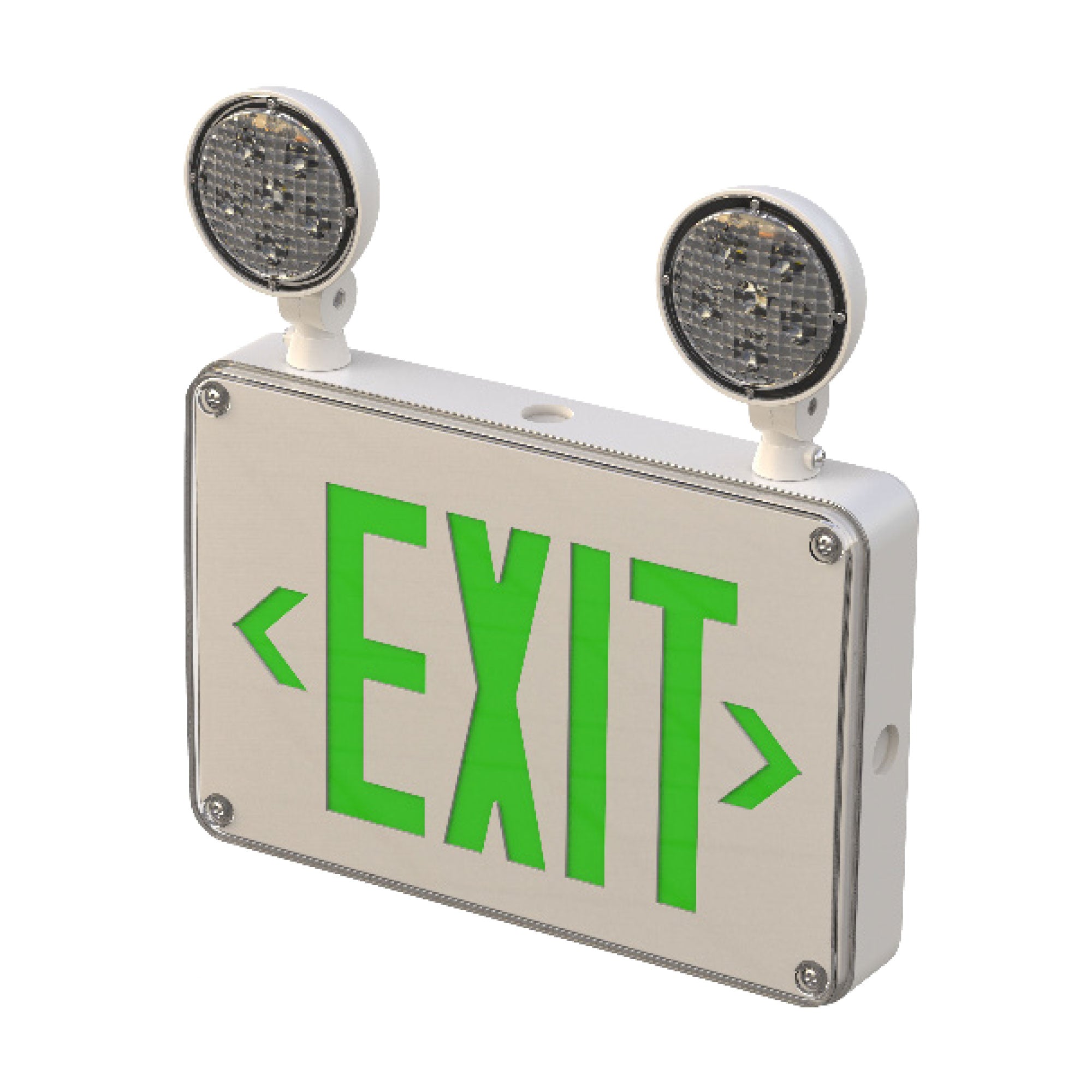 13-inch White Outdoor Exit and Emergency Combo Light