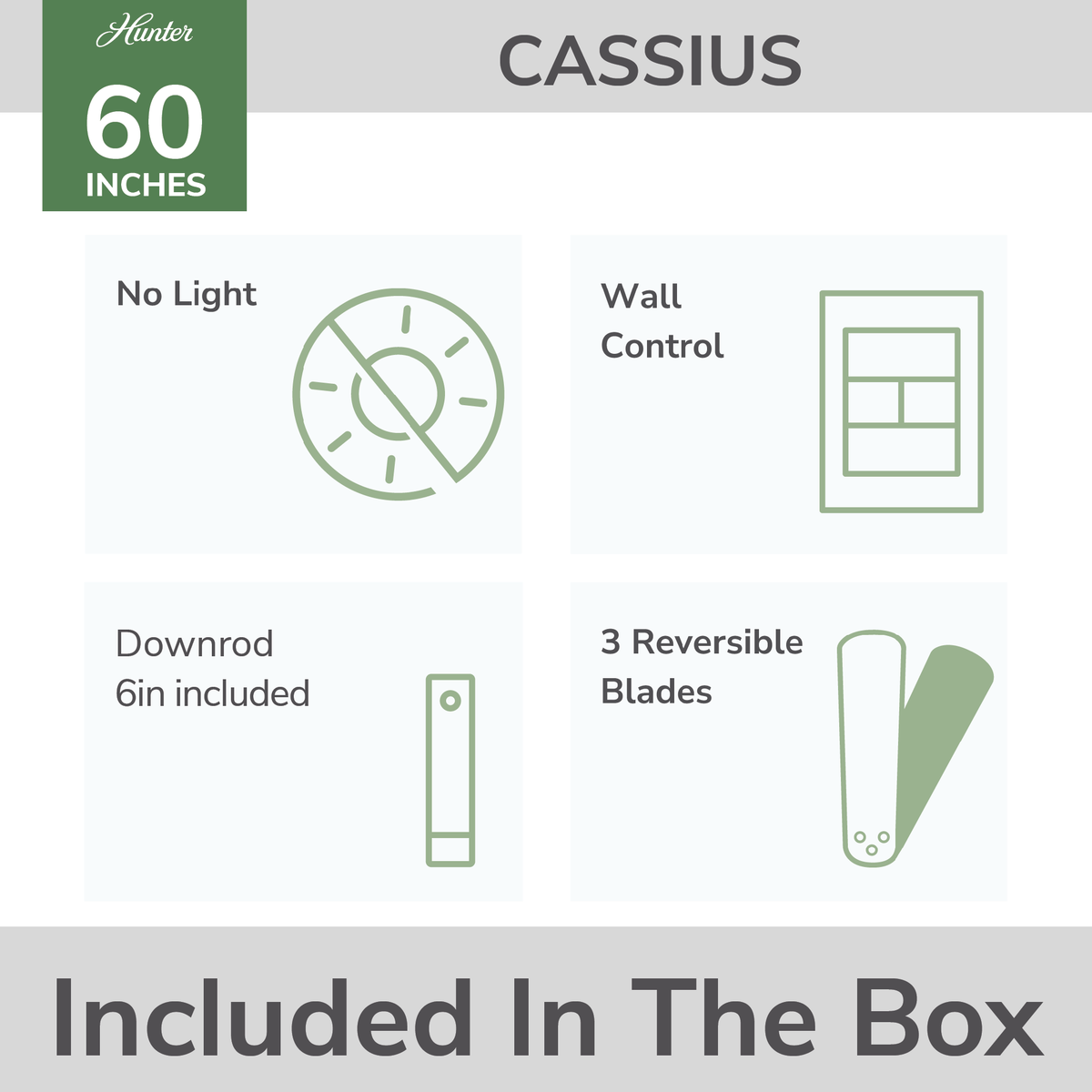60 inch Cassius ENERGY STAR® Fresh White Damp Rated Ceiling Fan and Wall Control