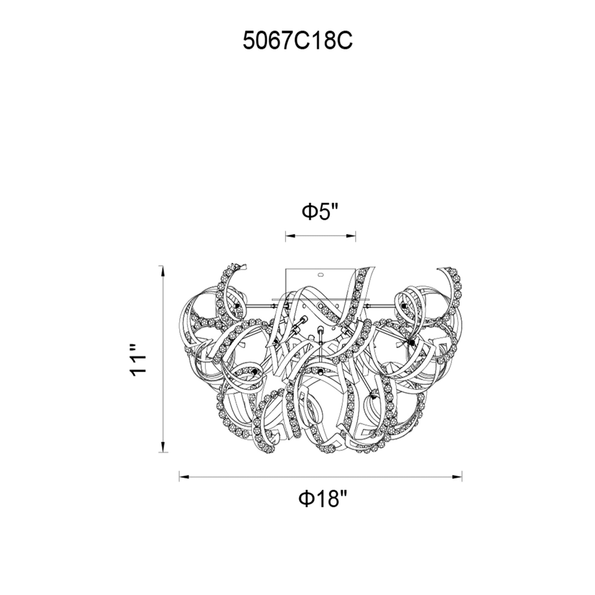 Swivel 9 Light Chrome Flush Mount