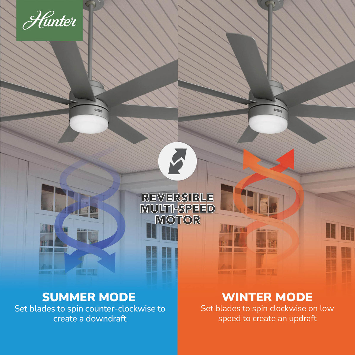 52 inch Brazos ENERGY STAR® Matte Silver Damp Rated Ceiling Fan with LED Light Kit and Handheld Remote