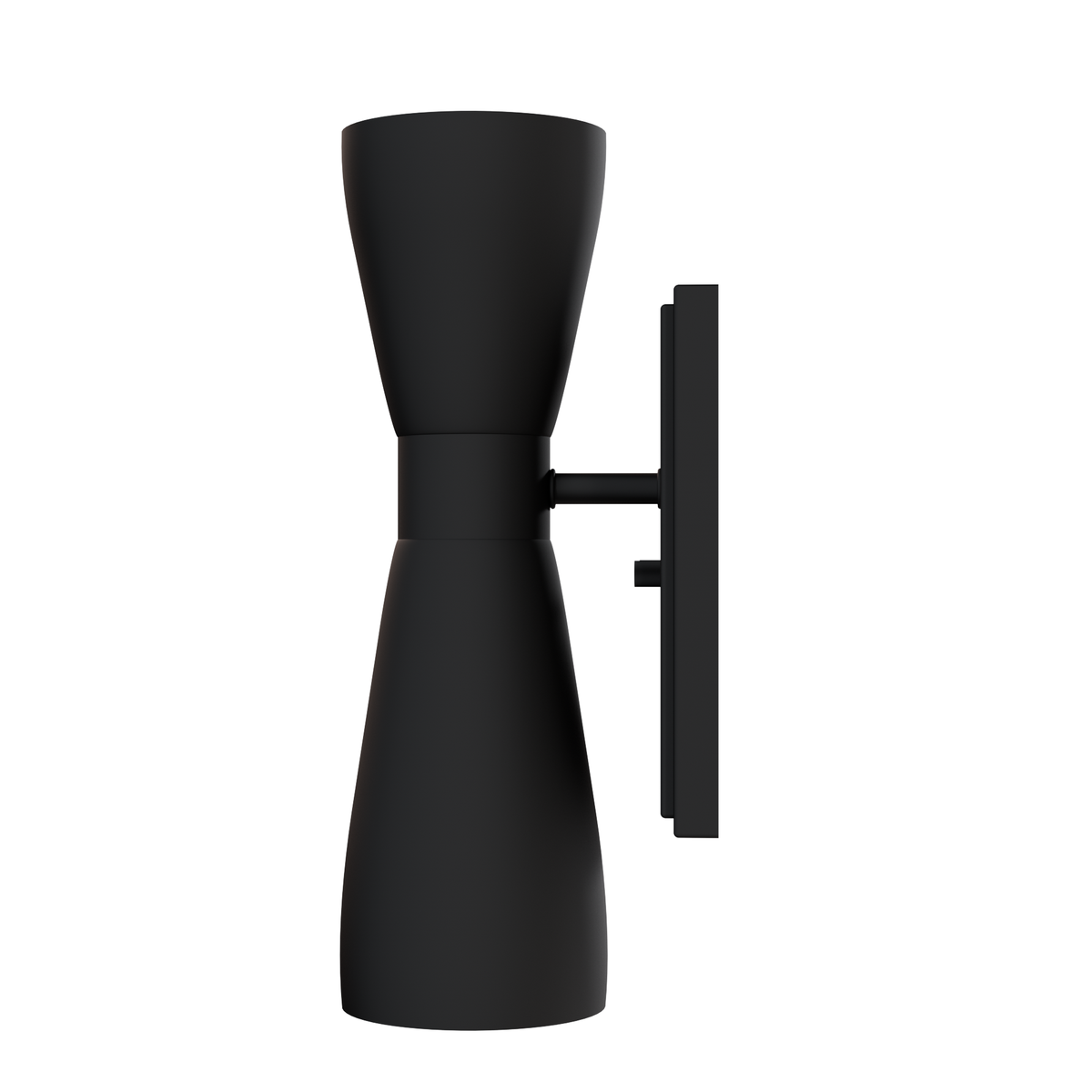 Zola 13.5-inch 2-light Matte Black Wall Sconce with Matte Black Metal Shade
