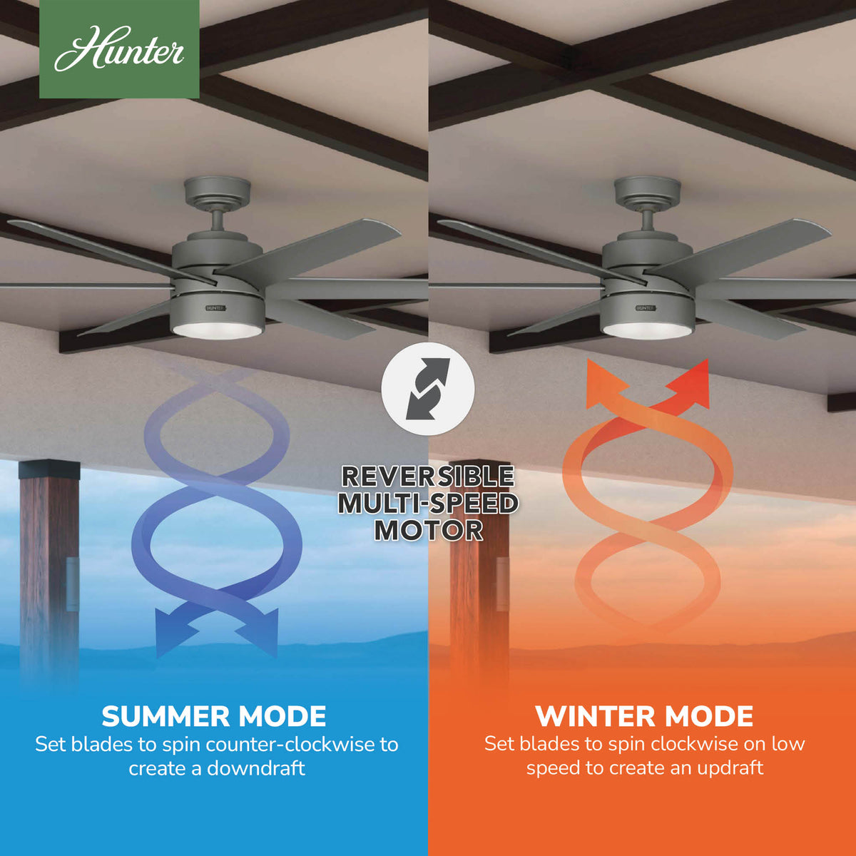 60 inch Solaria ENERGY STAR® Matte Silver Damp Rated Ceiling Fan with LED Light Kit and Wall Control