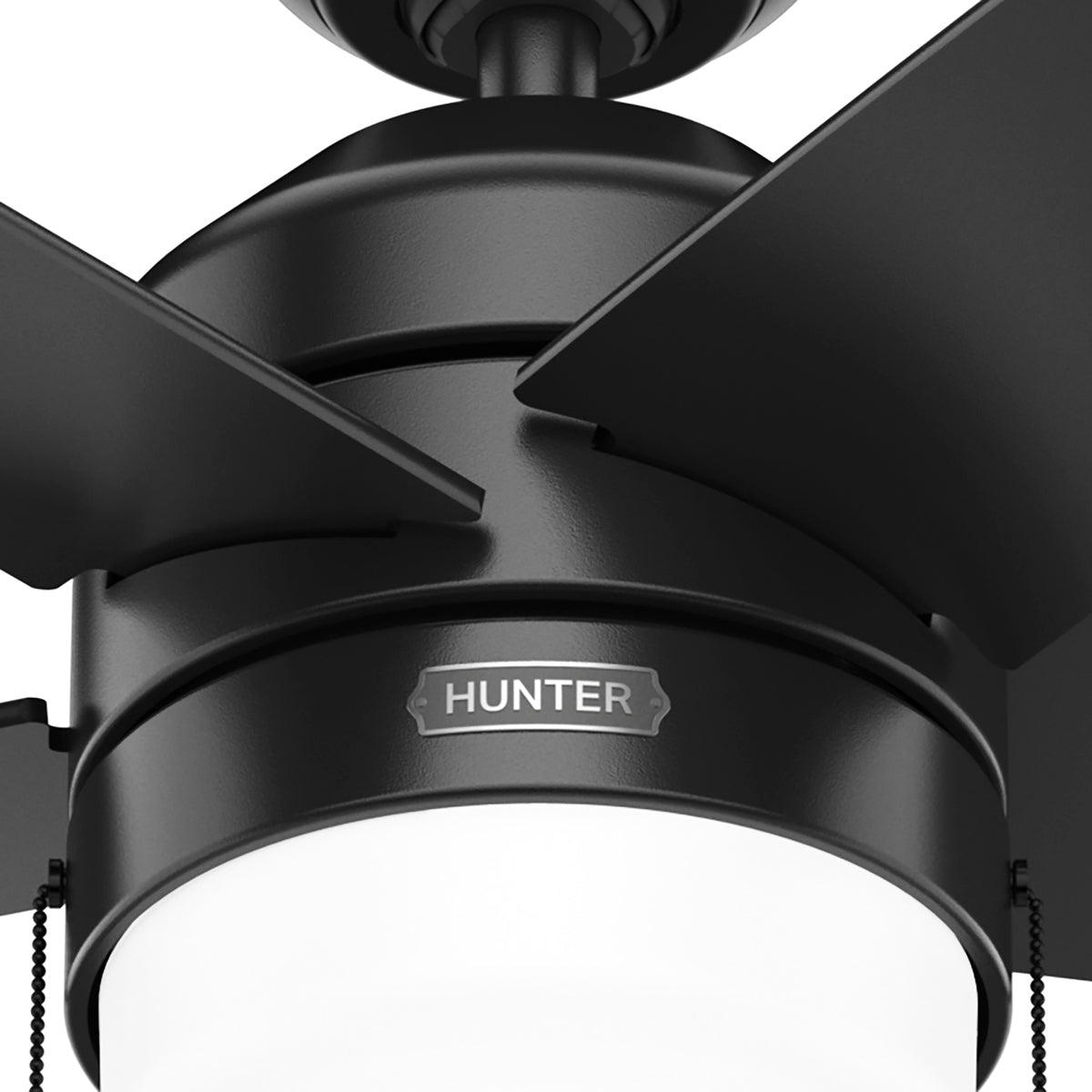 44 inch Bardot Matte Black Ceiling Fan with LED Light Kit and Pull Chain