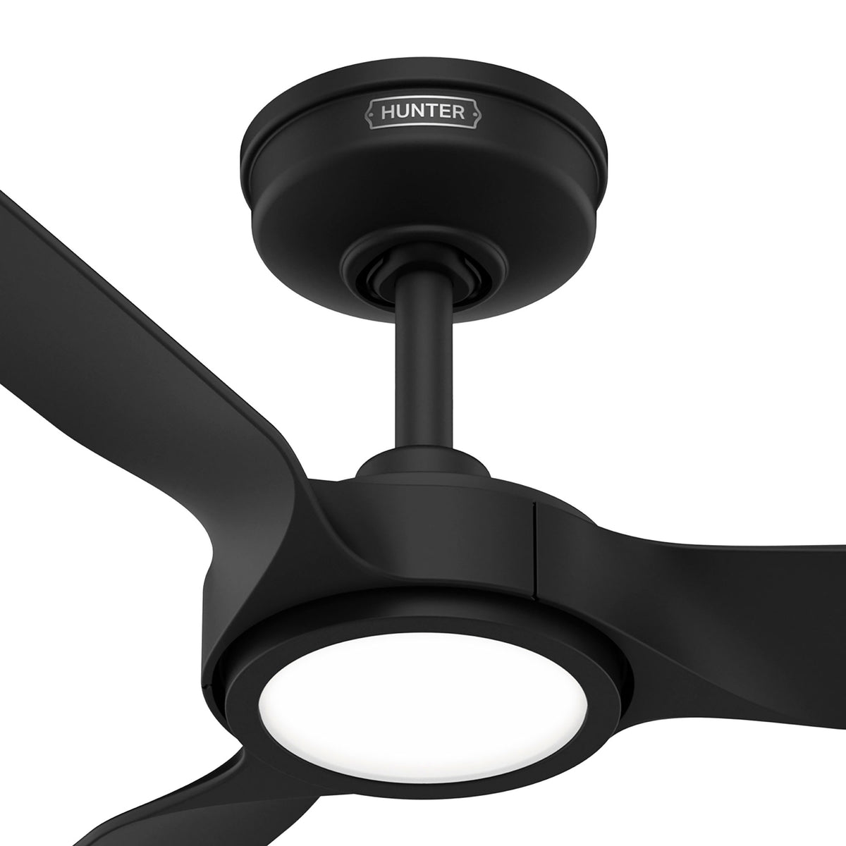 52 inch Zentech Wi-Fi ENERGY STAR® Matte Black Damp Rated Ceiling Fan with LED Light Kit and Remote