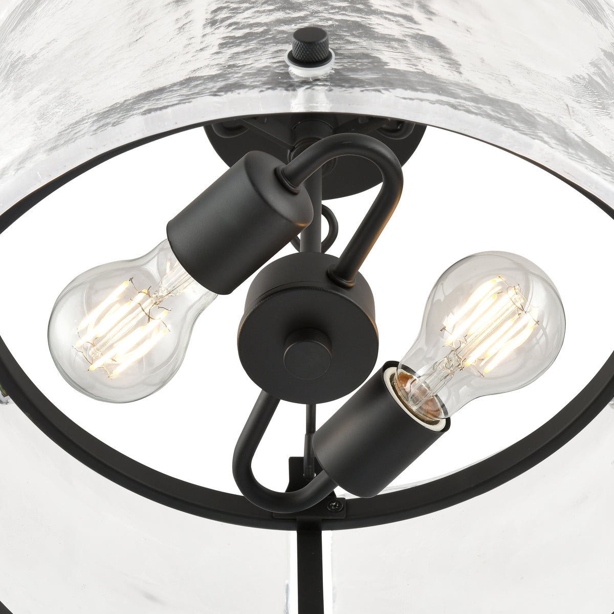 13'' Bennetti Matte BlackWater 2 Light Semi-Flush Mount