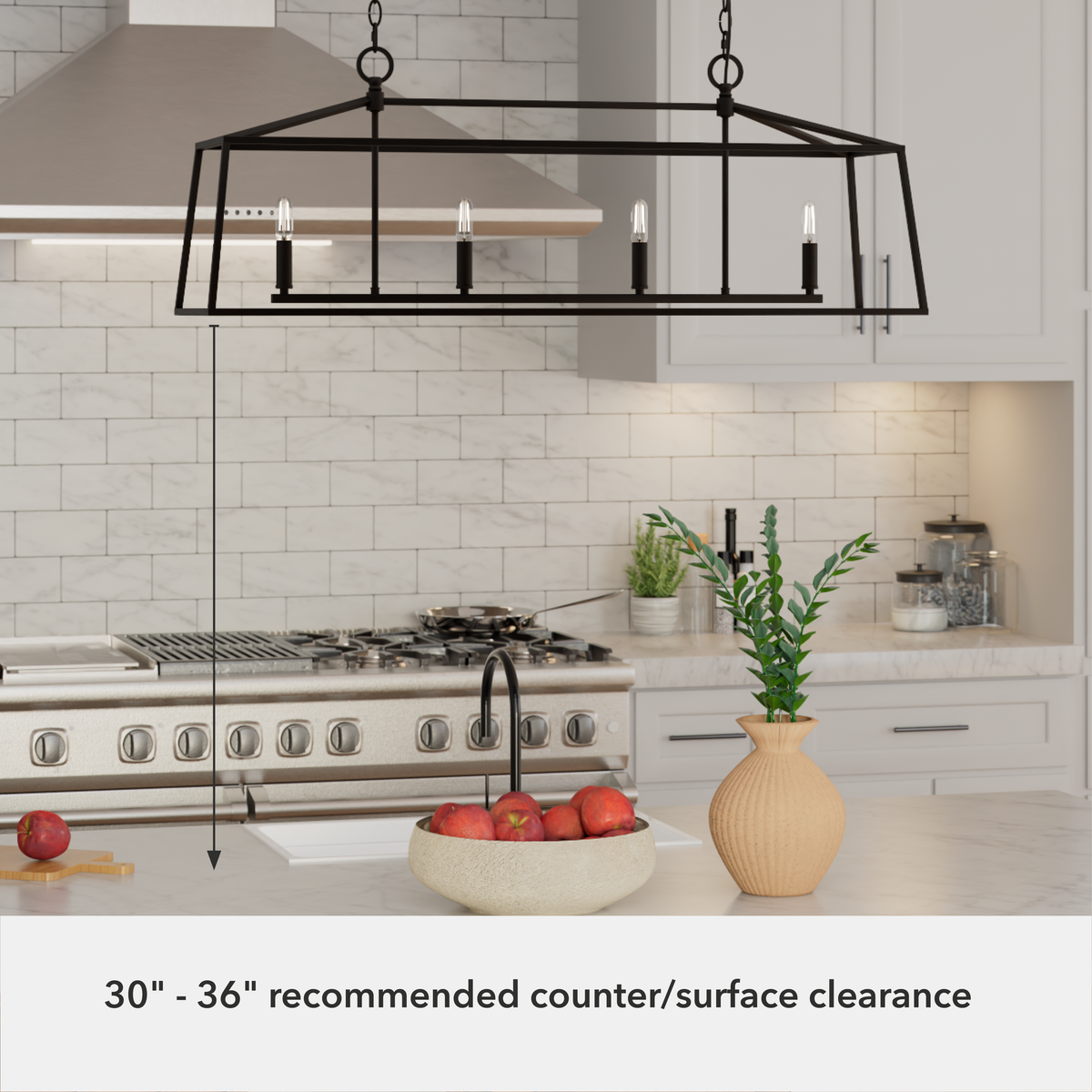 Fair Oaks 40-inch 4-light Matte Black Linear Chandelier