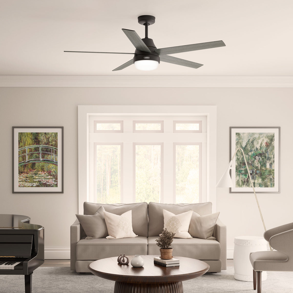 60 inch Aerodyne Wi-Fi ENERGY STAR® Matte Black Ceiling Fan with LED Light Kit and Handheld Remote