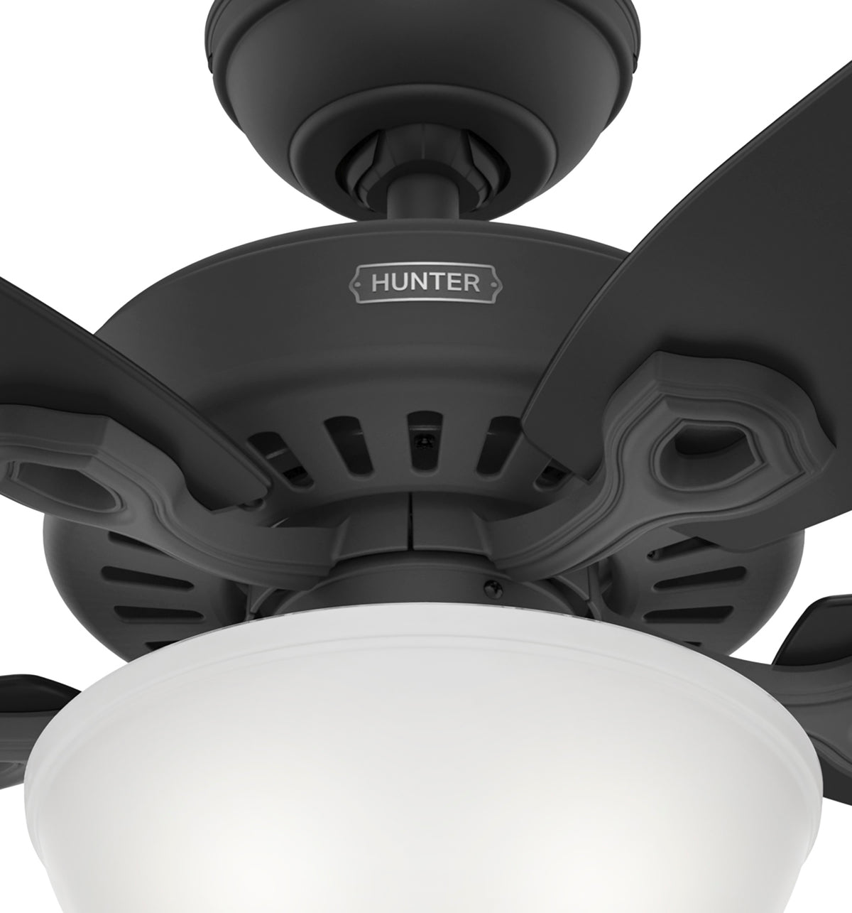 52 inch Builder Matte Black Ceiling Fan with LED Light Kit