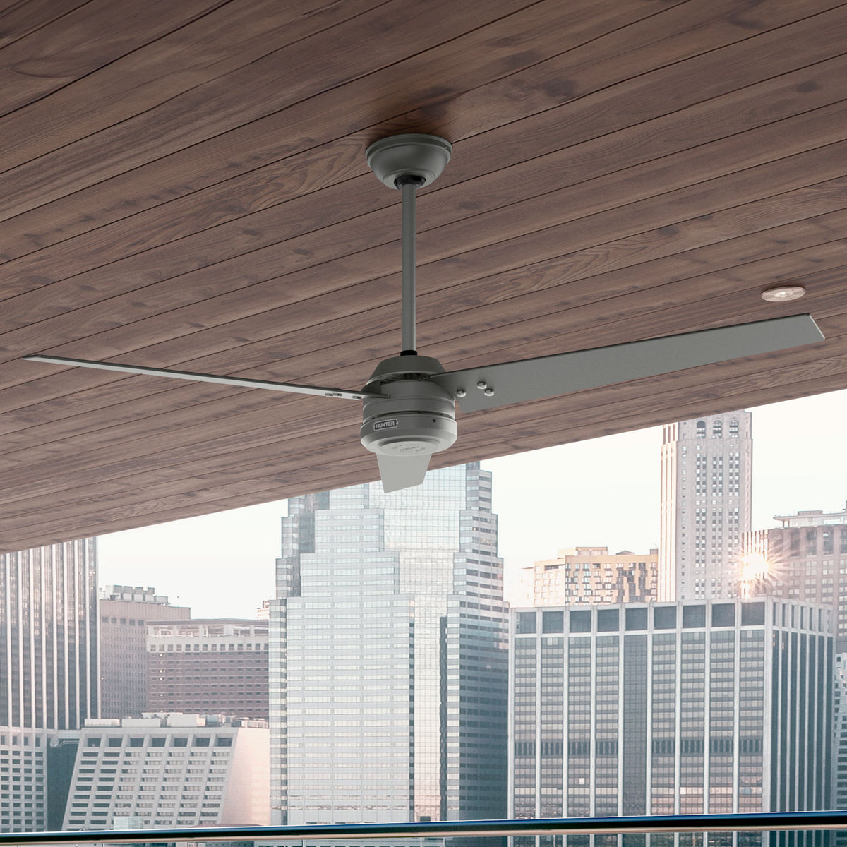 60 inch Cassius ENERGY STAR® Matte Silver Damp Rated Ceiling Fan and Wall Control