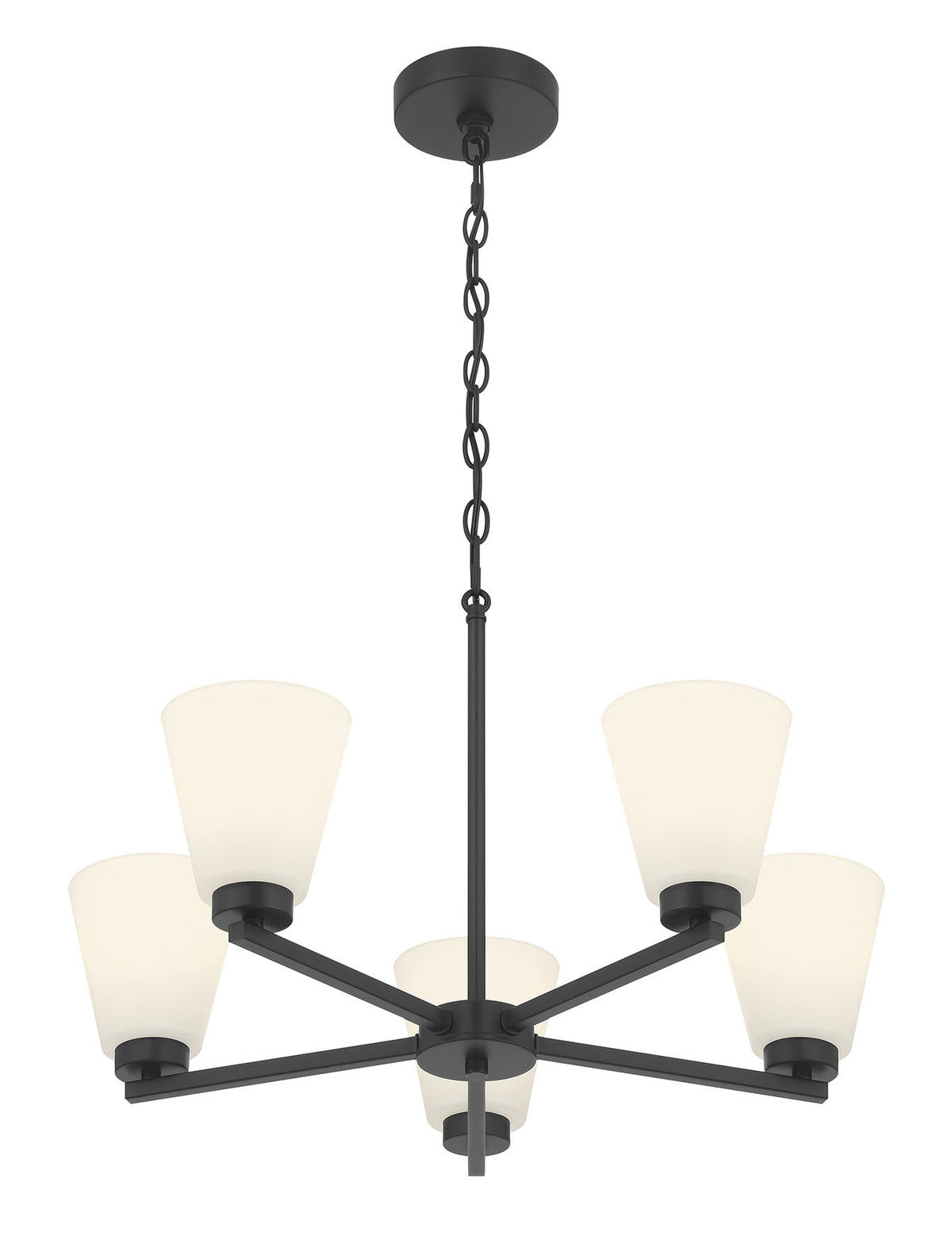 14.75'' Strayhan Matte Black 5 Light Chandelier