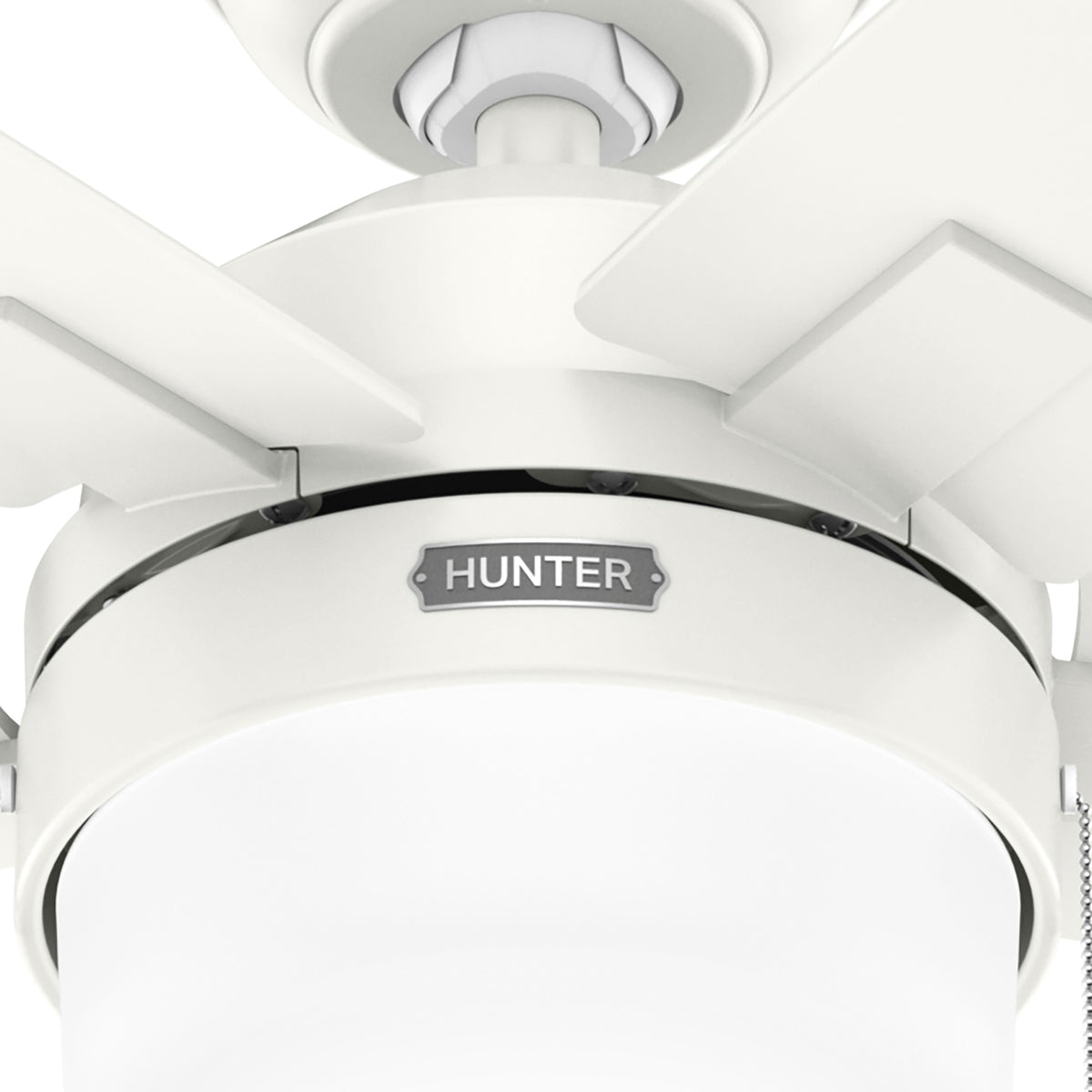 44 inch Anisten Fresh White Ceiling Fan with LED Light Kit and Pull Chain