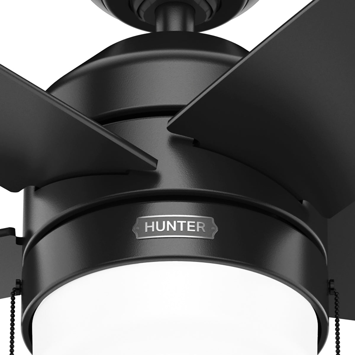 52 inch Bardot Matte Black Ceiling Fan with LED Light Kit and Pull Chain