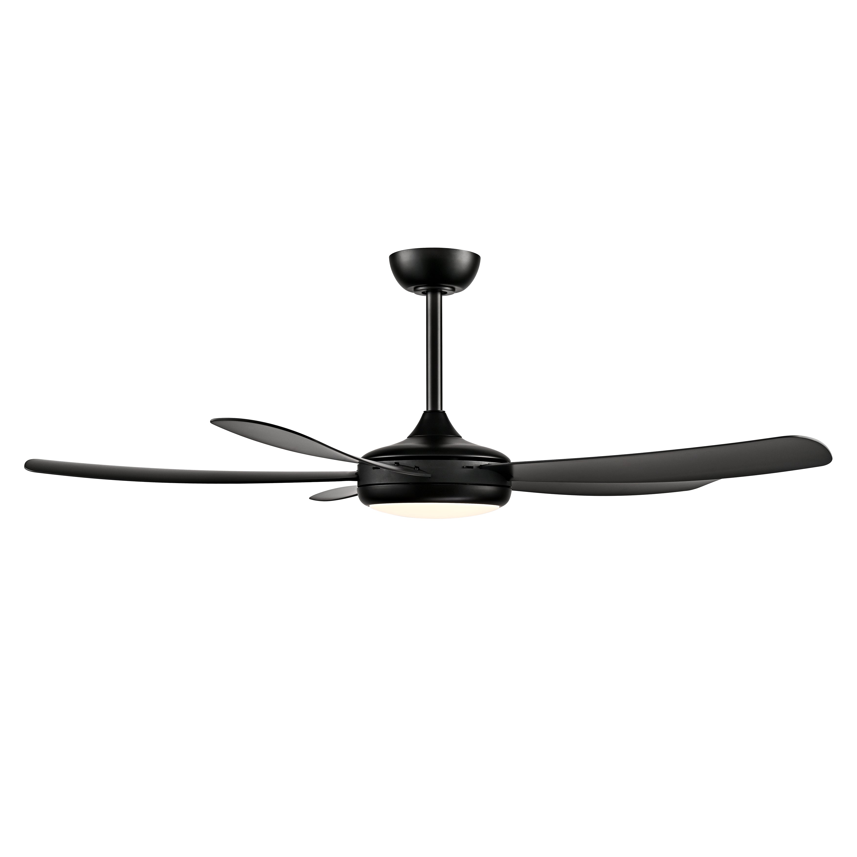 Airstra 52'' 5 Blades Matte Black Led indoor & Outdoor DC Ceiling Fan With Wall Control