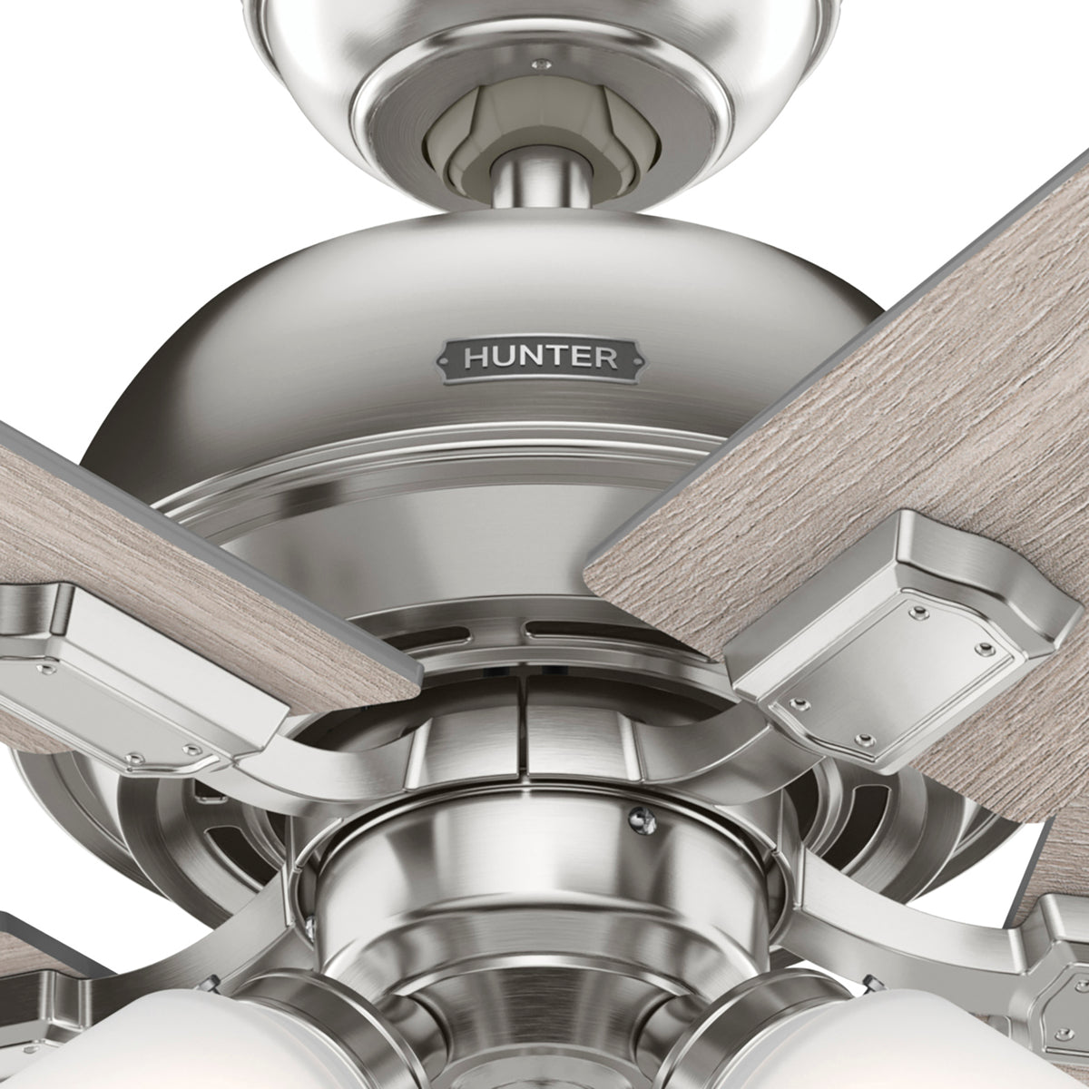 44 inch Crystal Peak Brushed Nickel Ceiling Fan with LED Light Kit and Pull Chain