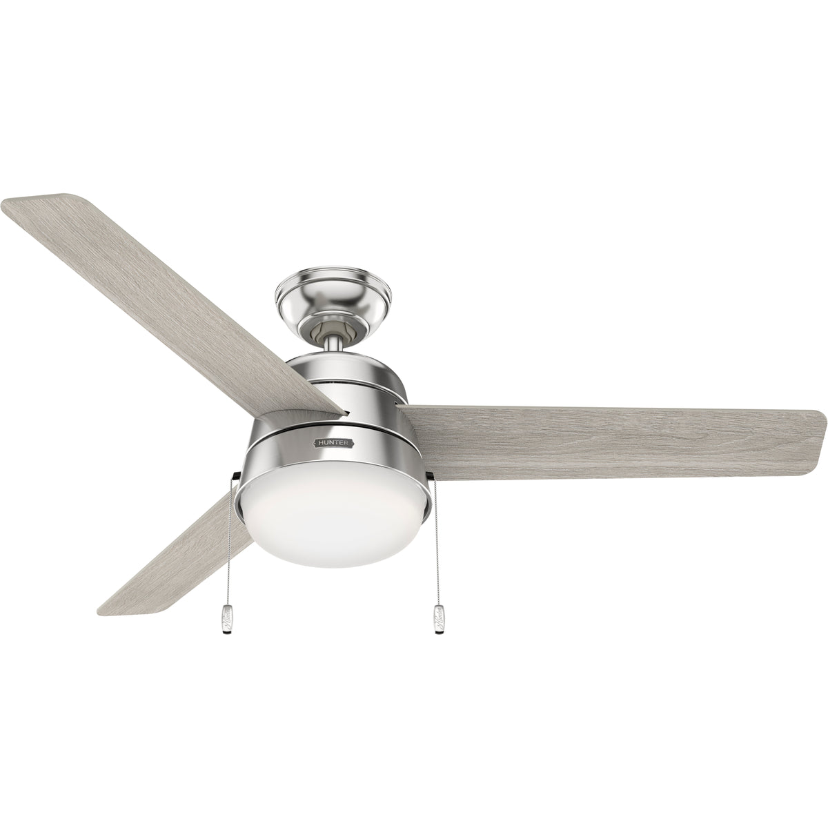 52 inch Aker Brushed Nickel Ceiling Fan with LED Light Kit and Pull Chain