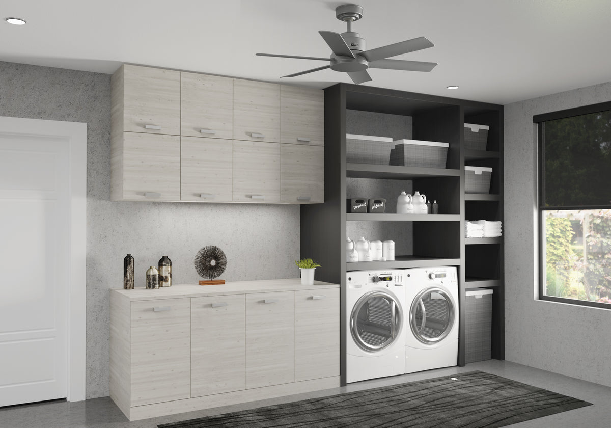 44 inch Kennicott Matte Silver Damp Rated Ceiling Fan and Wall Control