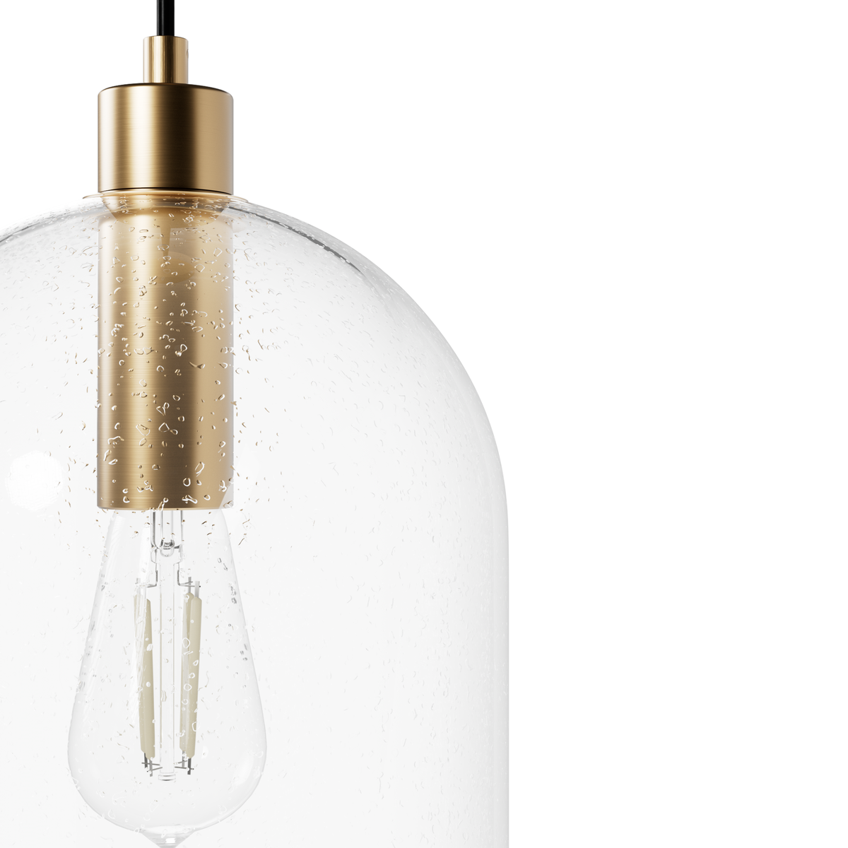 Lochemeade 9-inch 1-light Alturas Gold Pendant with Clear Seeded Glass