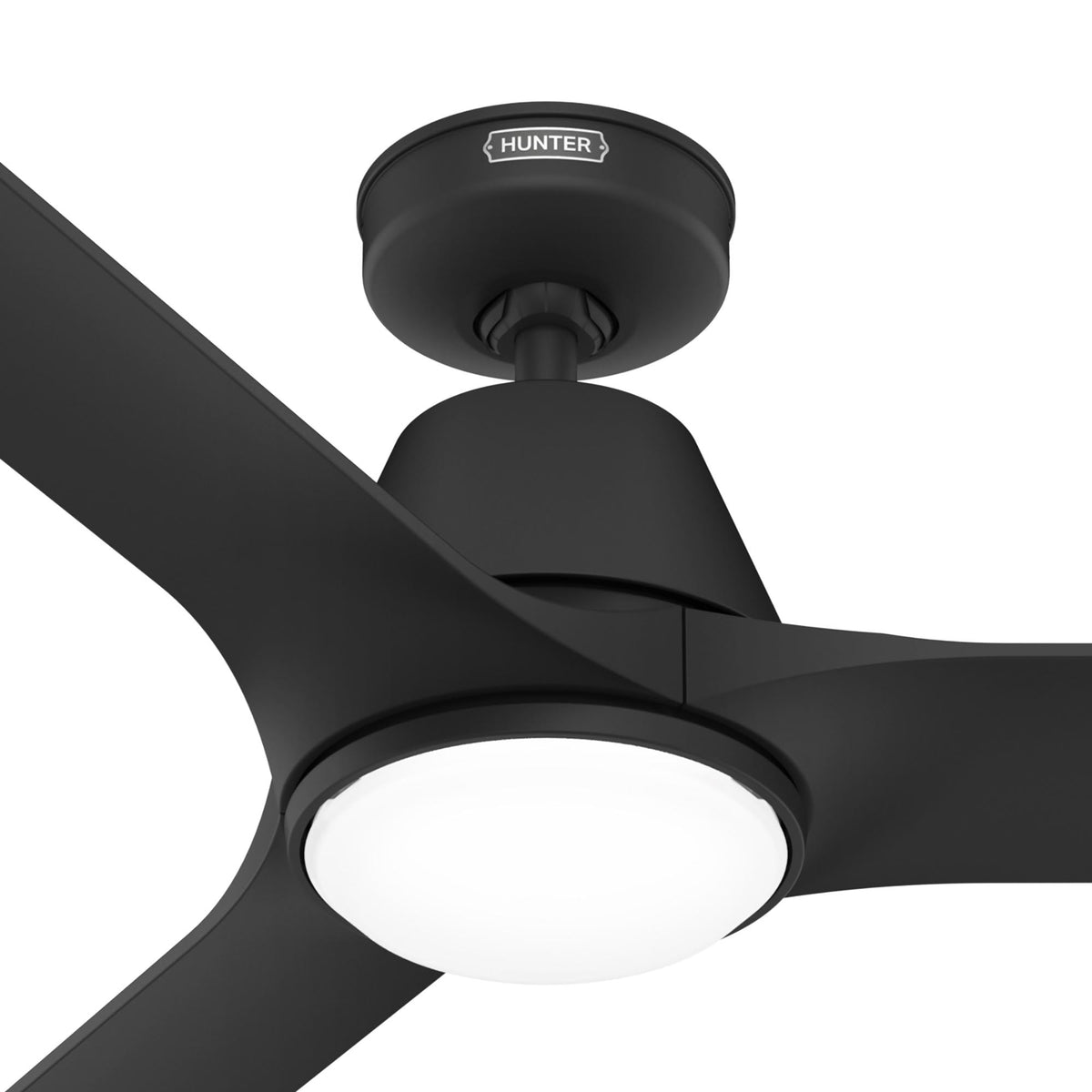 52 inch Aeronaut Wi-Fi ENERGY STAR® Matte Black Damp Rated Ceiling Fan with LED Light Kit and Handheld Remote