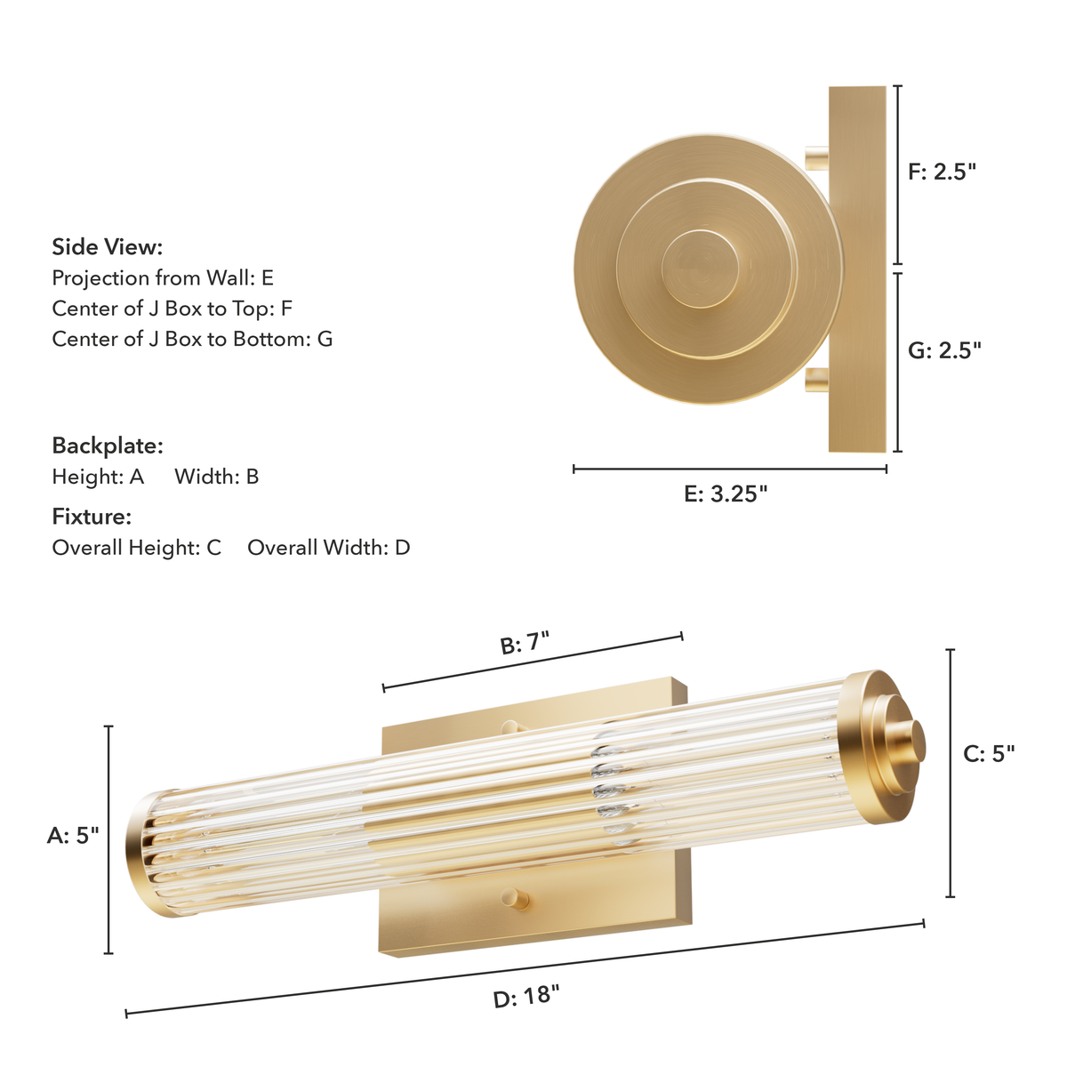 Holly Grove 18-inch 2-light Alturas Gold Vanity Light with Clear Glass