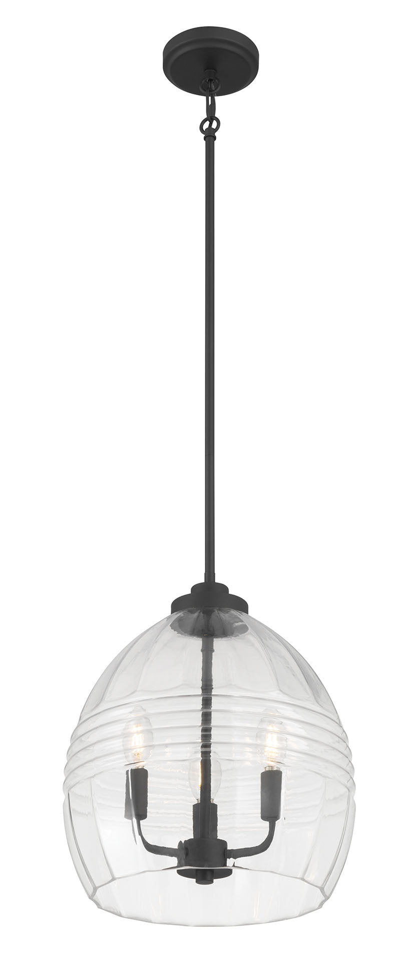 15.25'' Miravelle Matte Black 3 Light Pendant