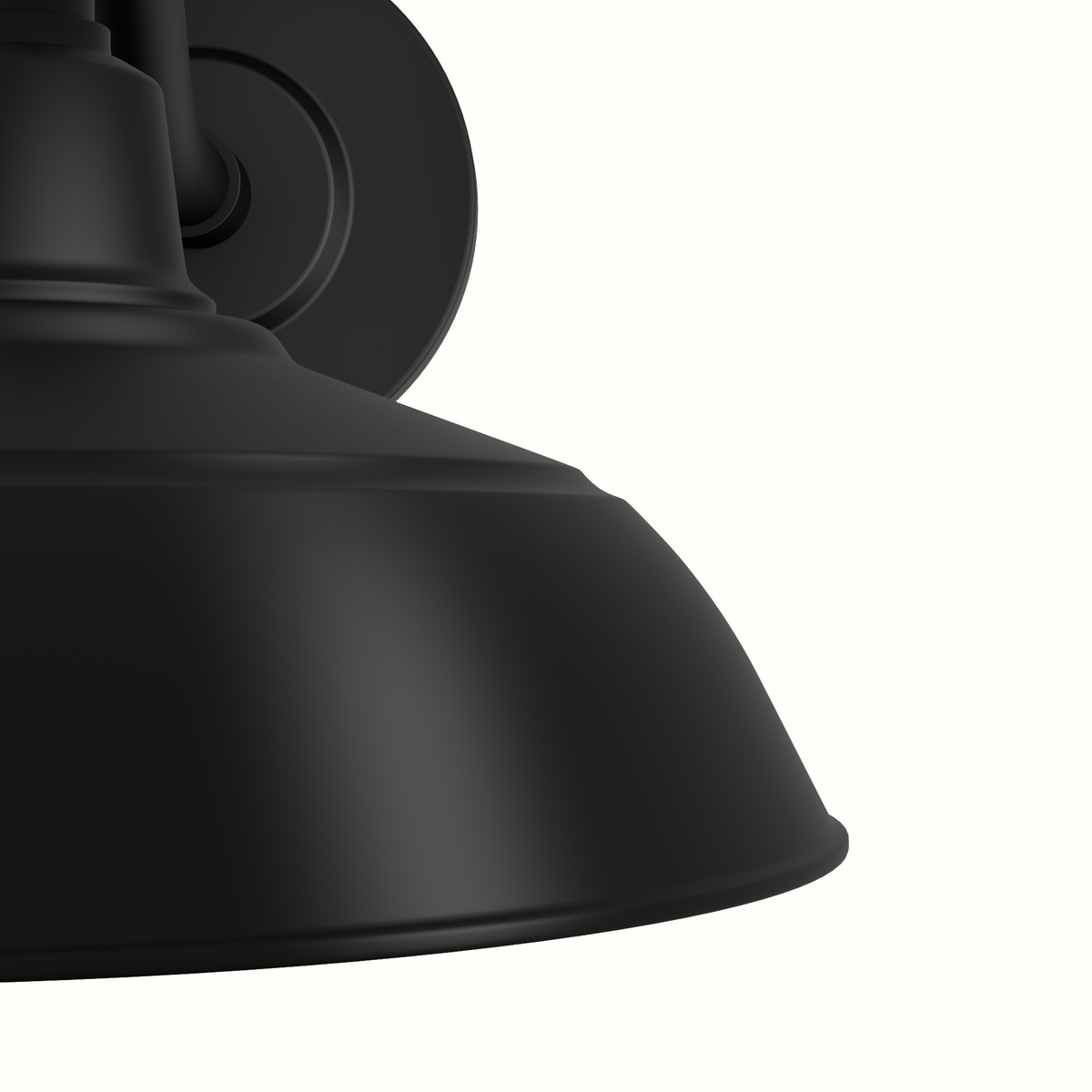 Mill Valley 10-inch 1-light Matte Black and White Outdoor Wall Light with Metal Shade
