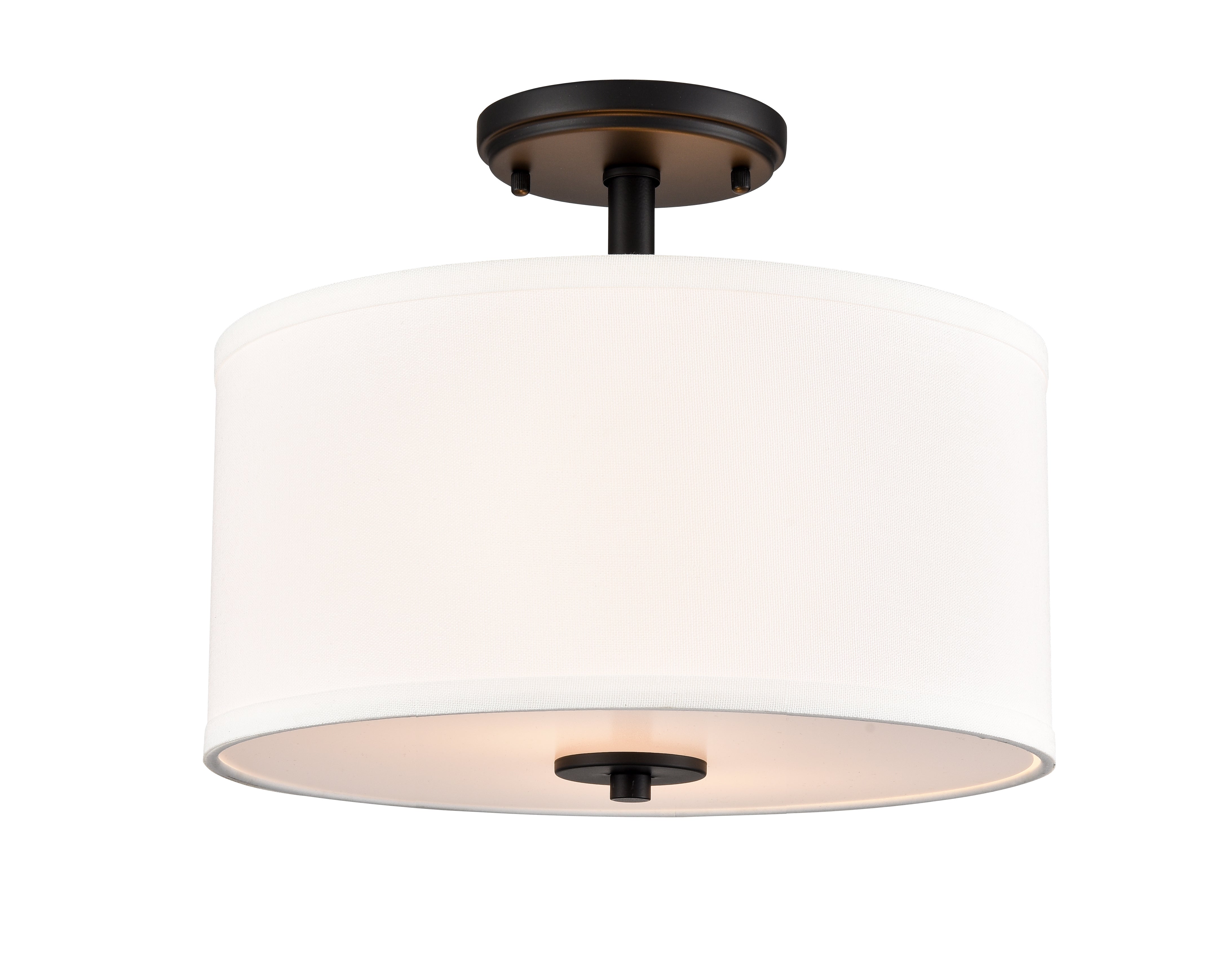 10.5'' Guyten Matte BlackWhite 2 Light Semi-Flush Mount