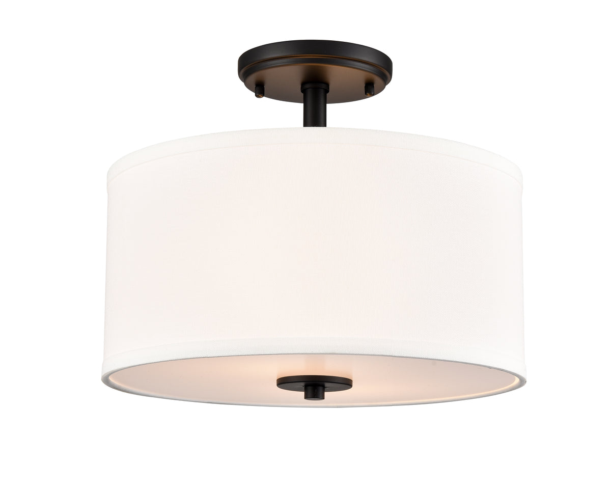 10.5'' Guyten Matte BlackWhite 2 Light Semi-Flush Mount