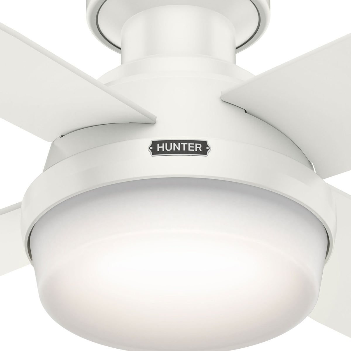 52 inch Dempsey Fresh White Low Profile Ceiling Fan with LED Light Kit and Handheld Remote