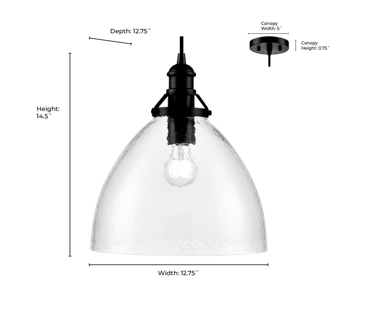 14.5'' Khrisa Matte Black 1 Light Pendant