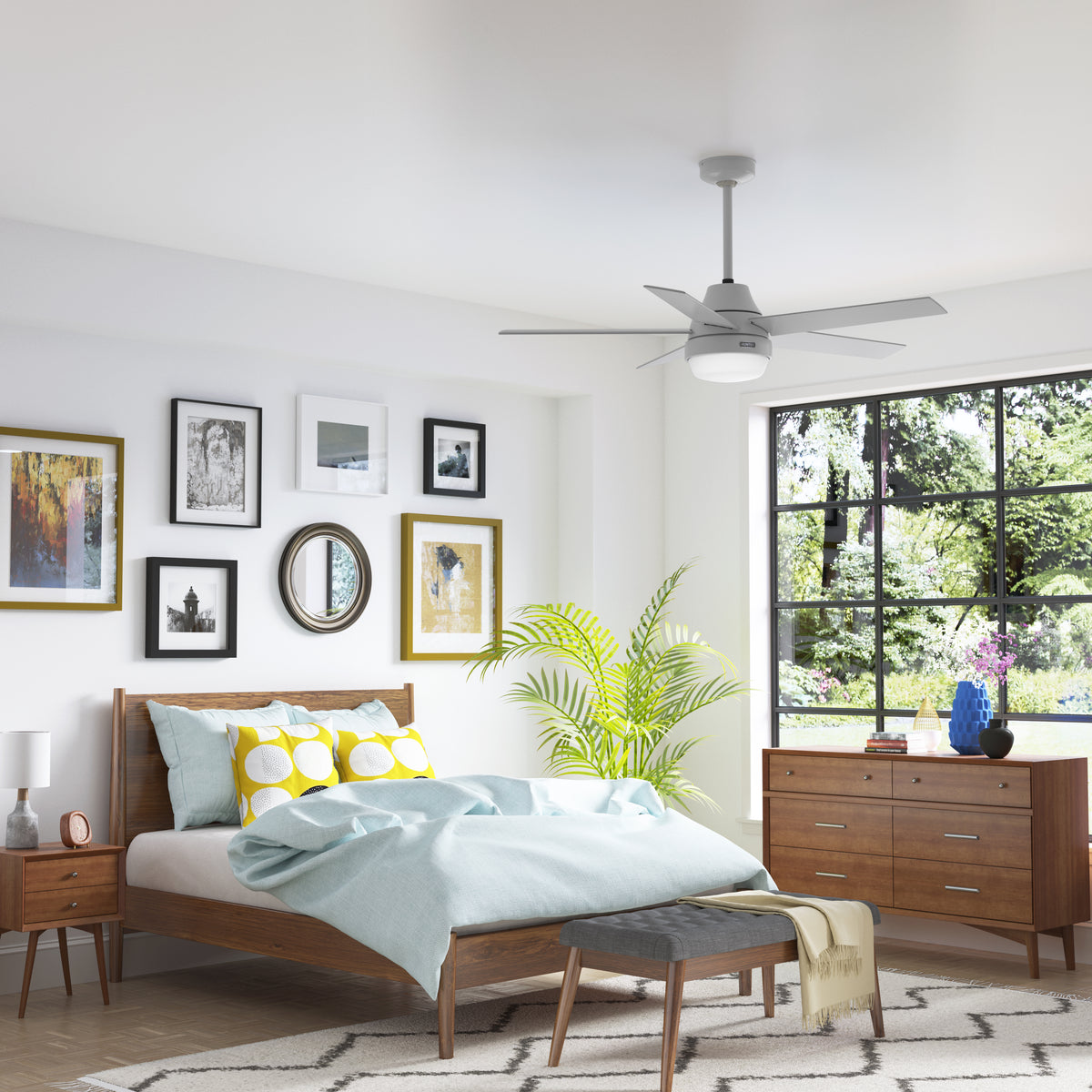 52 inch Aerodyne Wi-Fi Dove Grey Ceiling Fan with LED Light Kit and Handheld Remote