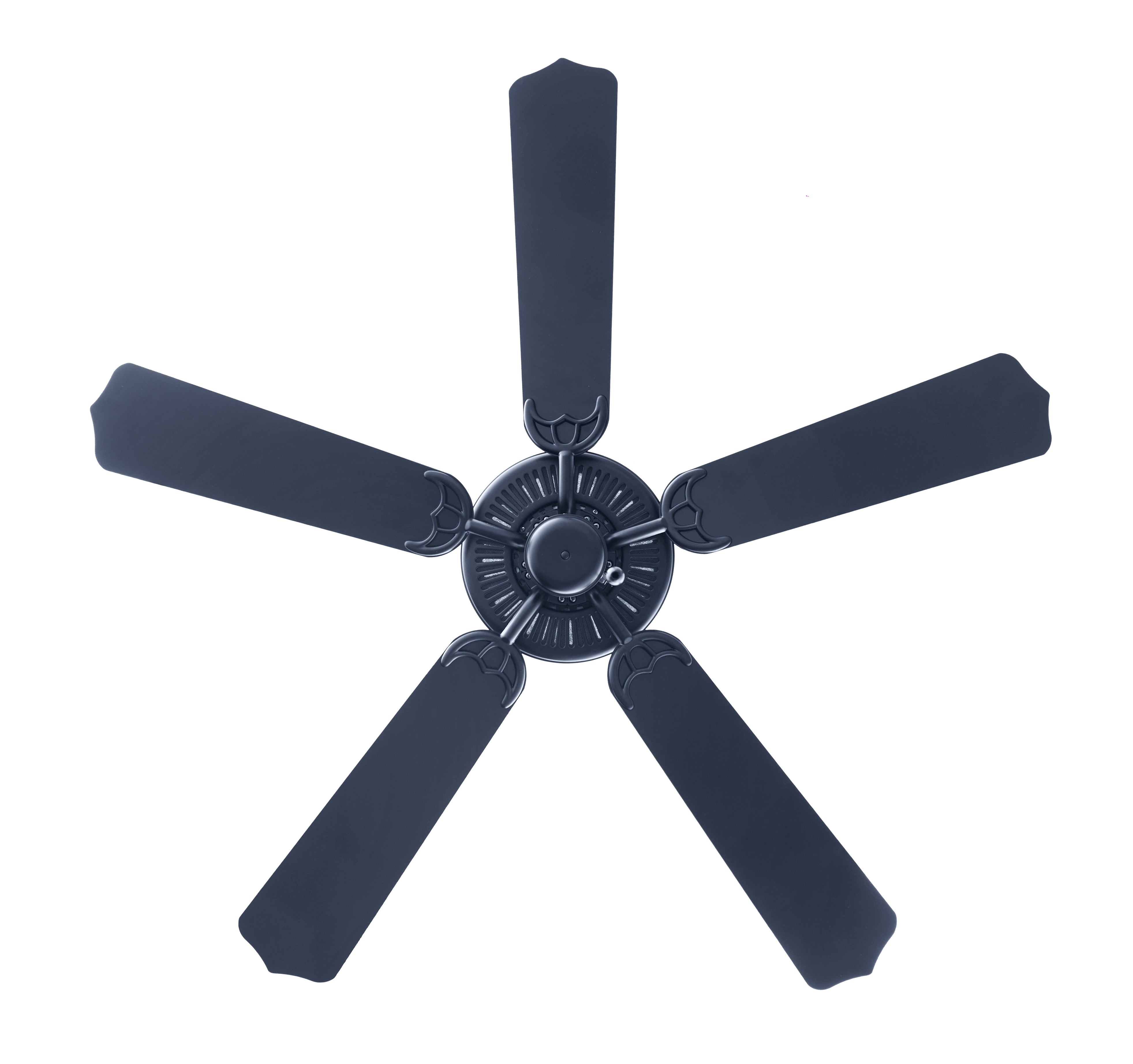 52 Inch Royal Star AC Matte Black Indoor Ceiling Fan 5-Blade Reversible