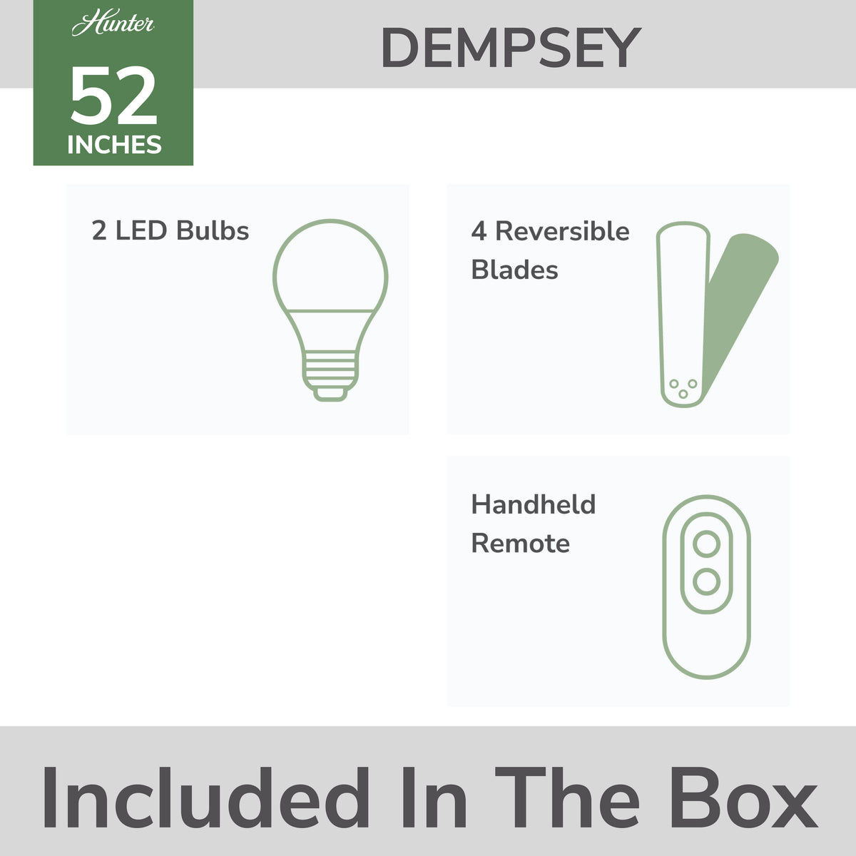52 inch Dempsey Brushed Nickel Low Profile Ceiling Fan with LED Light Kit and Handheld Remote