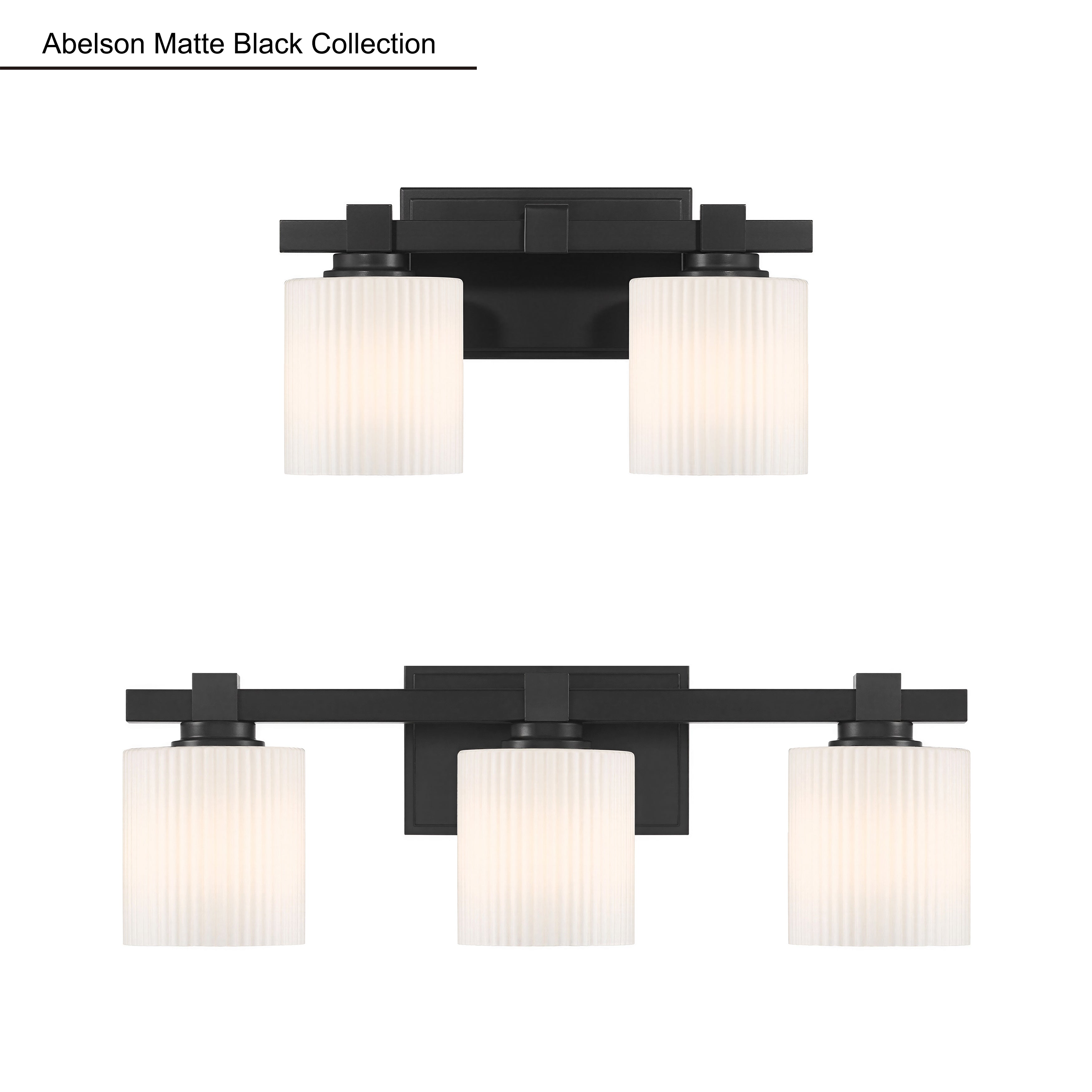 14'' Abelson Matte Black 2 Light Bath Vanity