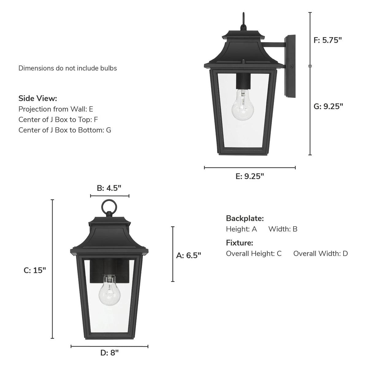 Spring Cove 15-inch 1-light Matte Black Outdoor Wall Light with Clear Glass