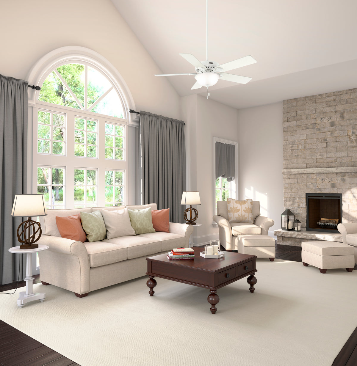 52 inch Pro's Best ENERGY STAR® Fresh White Ceiling Fan with LED Light Kit and Pull Chain