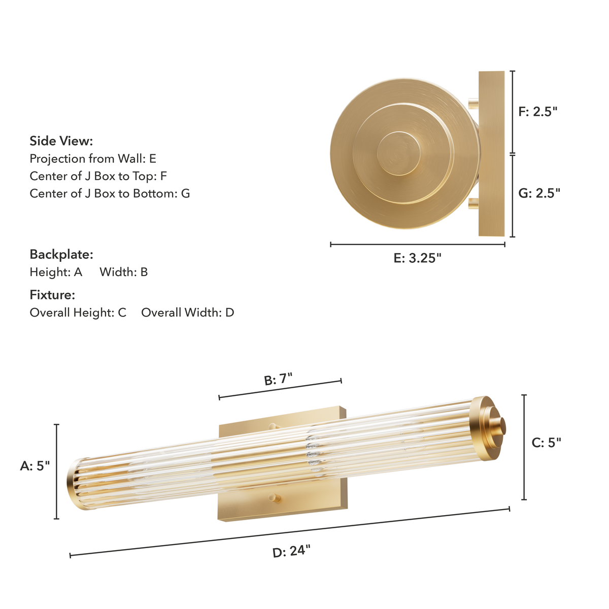 Holly Grove 24-inch 2-light Alturas Gold Vanity Light with Clear Glass