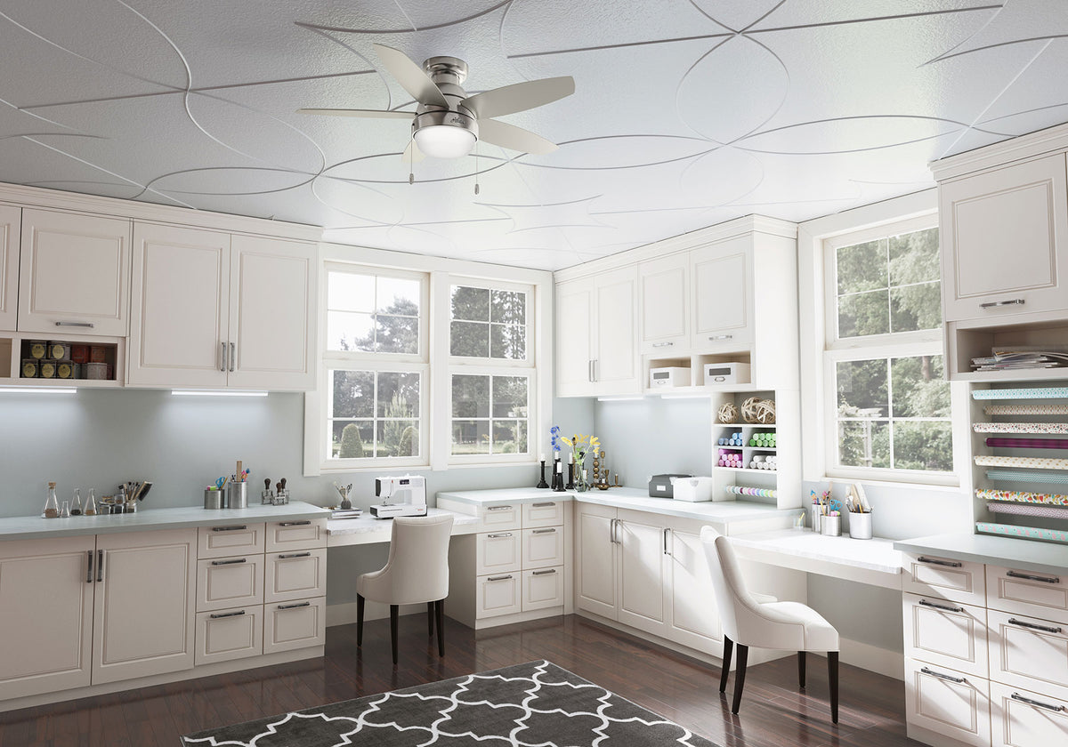 44 inch Lilliana Brushed Nickel Low Profile Ceiling Fan with LED Light Kit and Pull Chain