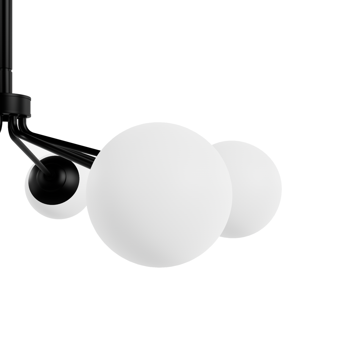 Hepburn 40-inch 8-light Matte Black Chandelier with Cased White Glass