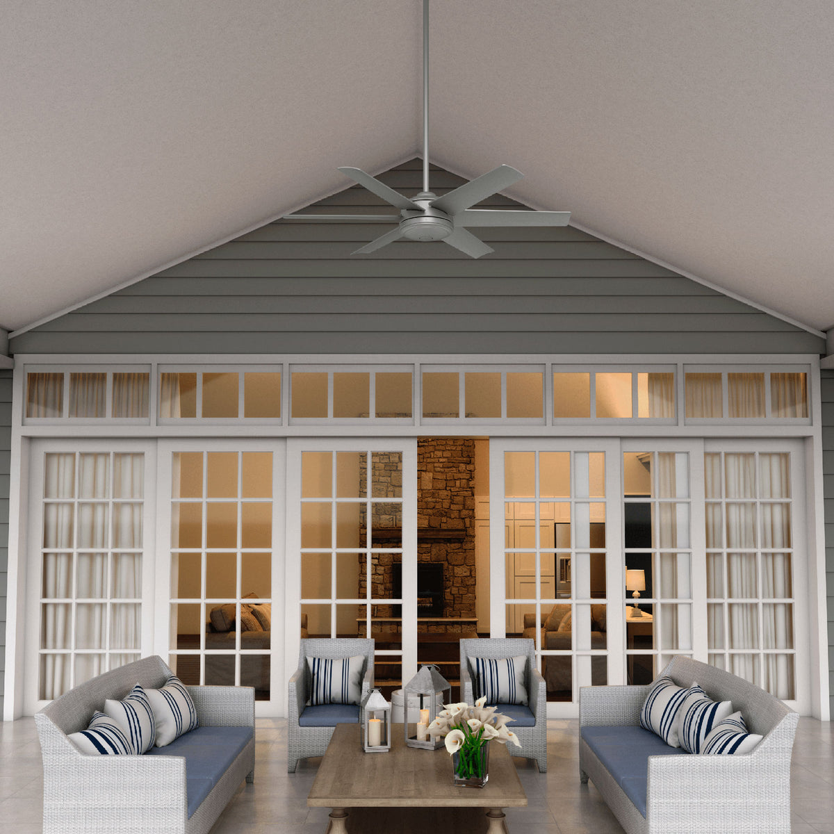 52 inch Jetty Matte Silver WeatherMax Indoor / Outdoor Ceiling Fan and Wall Control