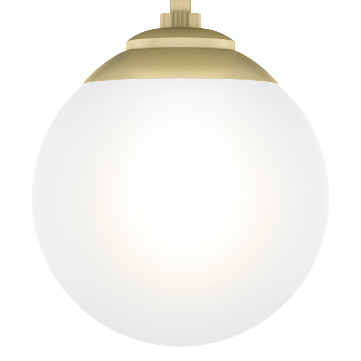 Hepburn 8-inch 1-light Modern Brass Semi-Flush Mount with Cased White Glass