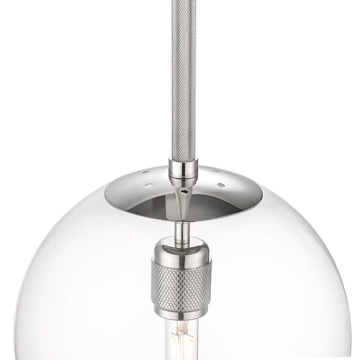 12-inch Kairo Polished Nickel 1-Light Clear Glass Pendant Light