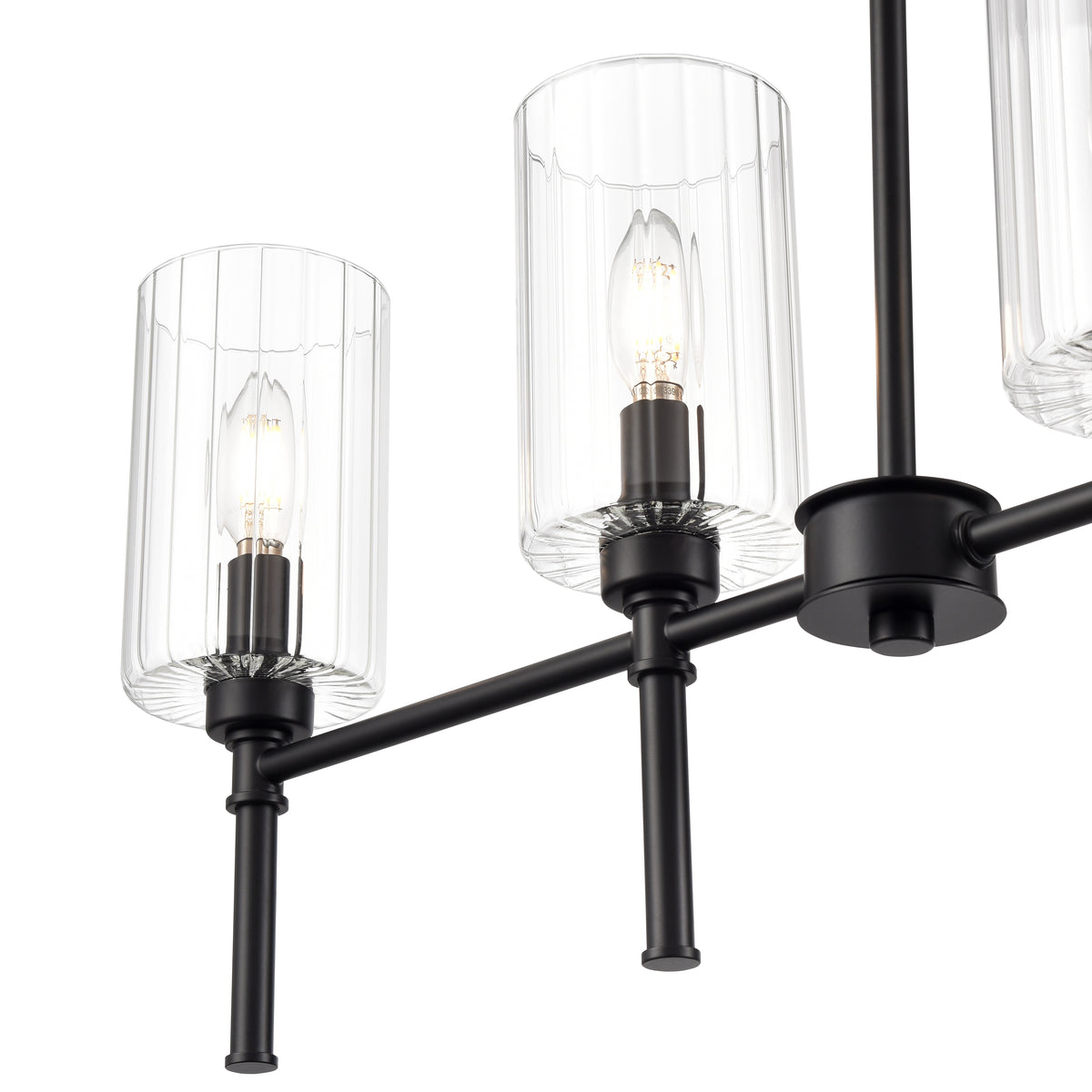 12'' Chastine Matte Black 5 Light Linear Chandelier