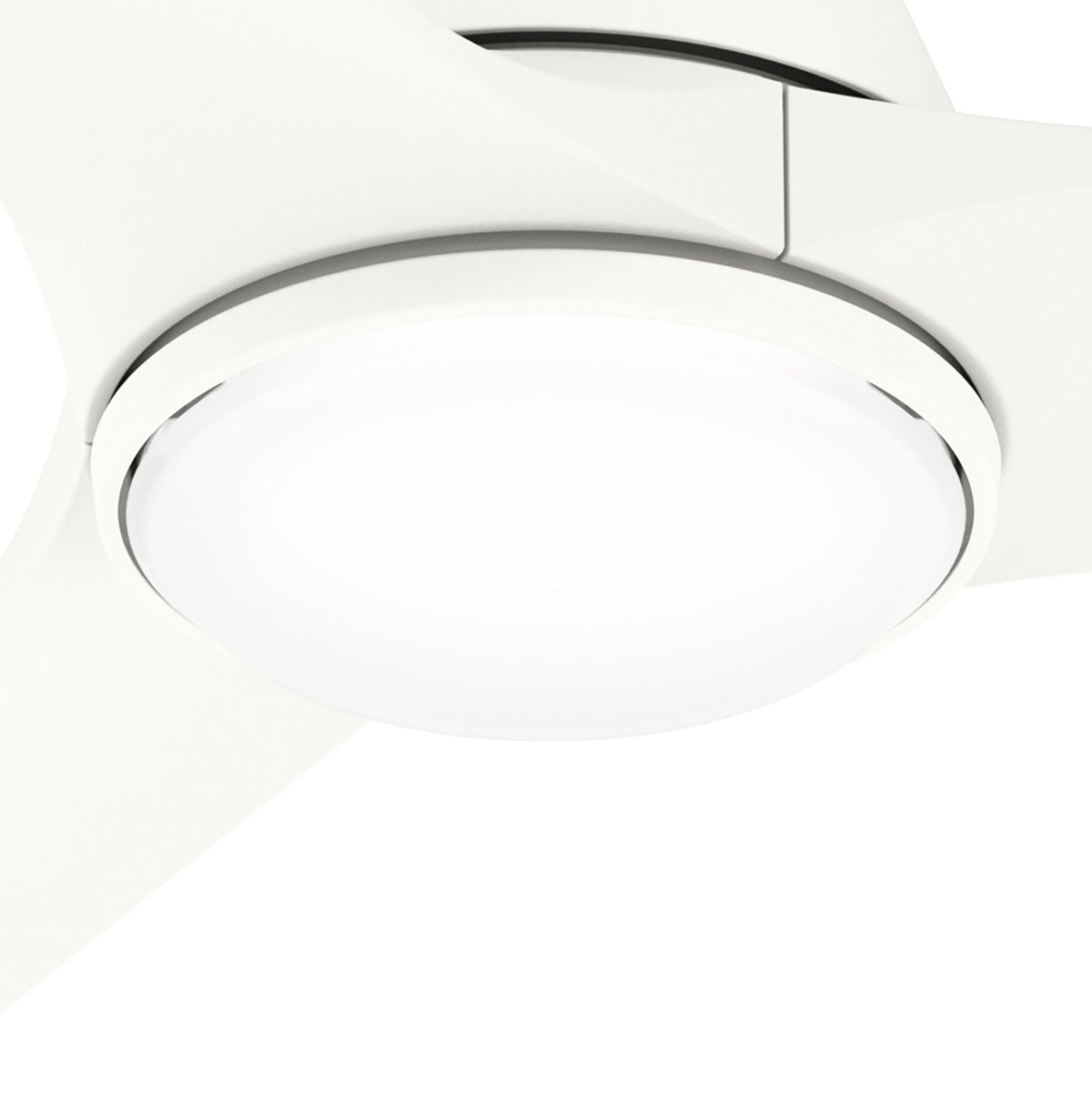 44 inch Aeronaut Wi-Fi ENERGY STAR® Matte White Damp Rated Ceiling Fan with LED Light Kit