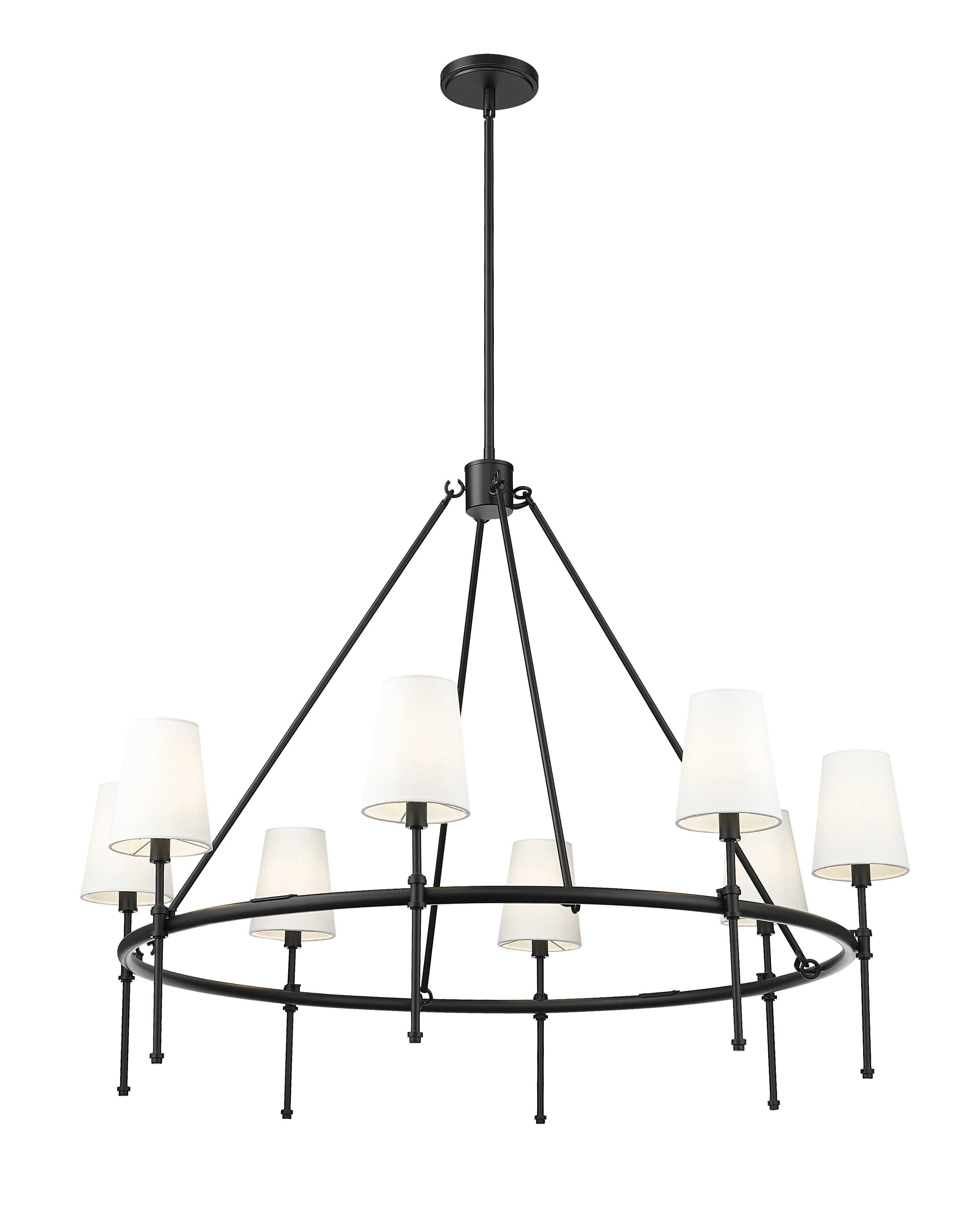 31.5'' Adorra Matte Black 8 Light Chandelier